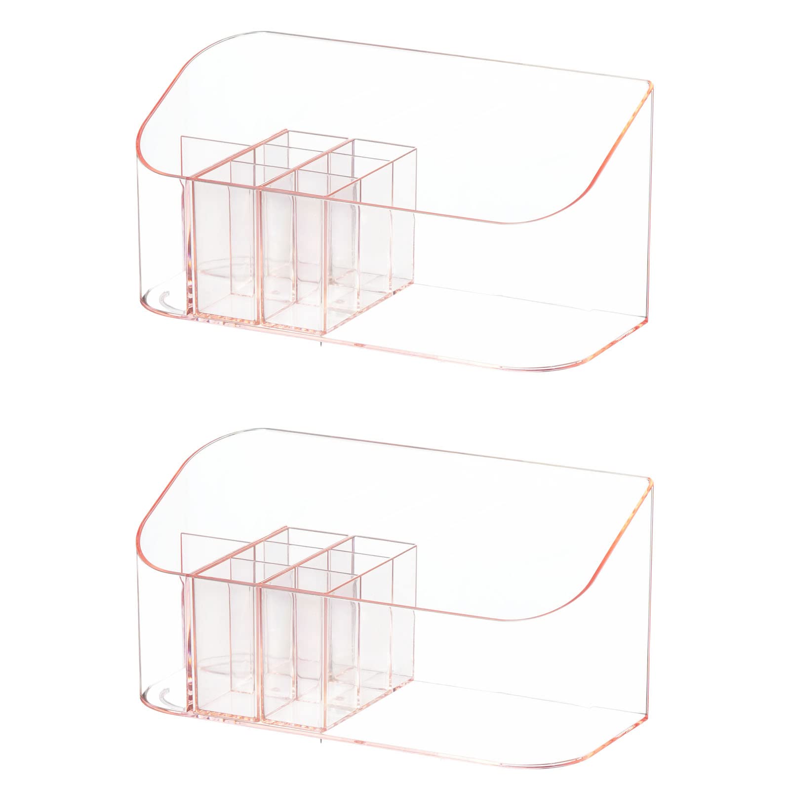 Sunficon 2 Pack Makeup Holders Organizers Trays Cosmetic Display Case Tabletop Desktop Vanity Countertop Bathroom Wall Cabinet M