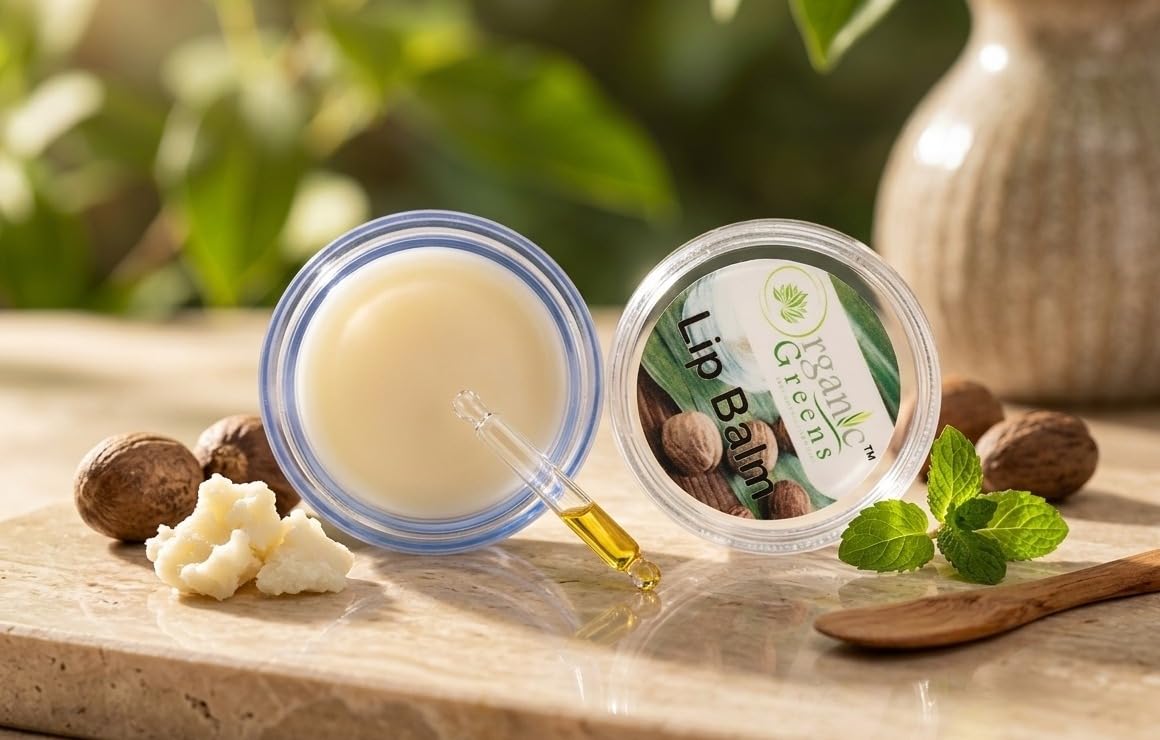 Organic Greens Nourishing Lip Balm 10G | Hydrating & Moisturizing Lip Care | Helps Soften Dry & Chapped Lips | Daily Lip Balm Fo