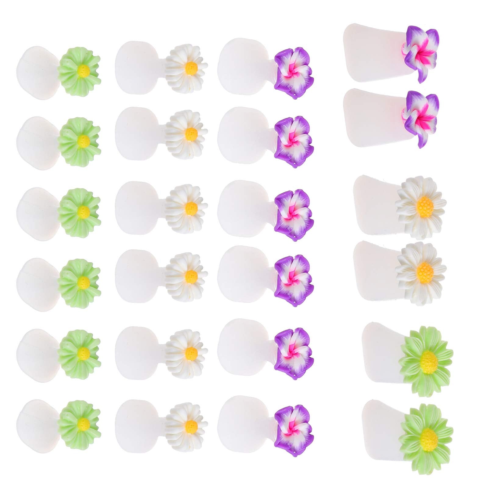 24Pcs Silicone Toe Separators Cute Daisy Flower Shaped Toe Spacers Gel Rubber Toe Stretcher Pedicures for Nail Salon Tools Nail 