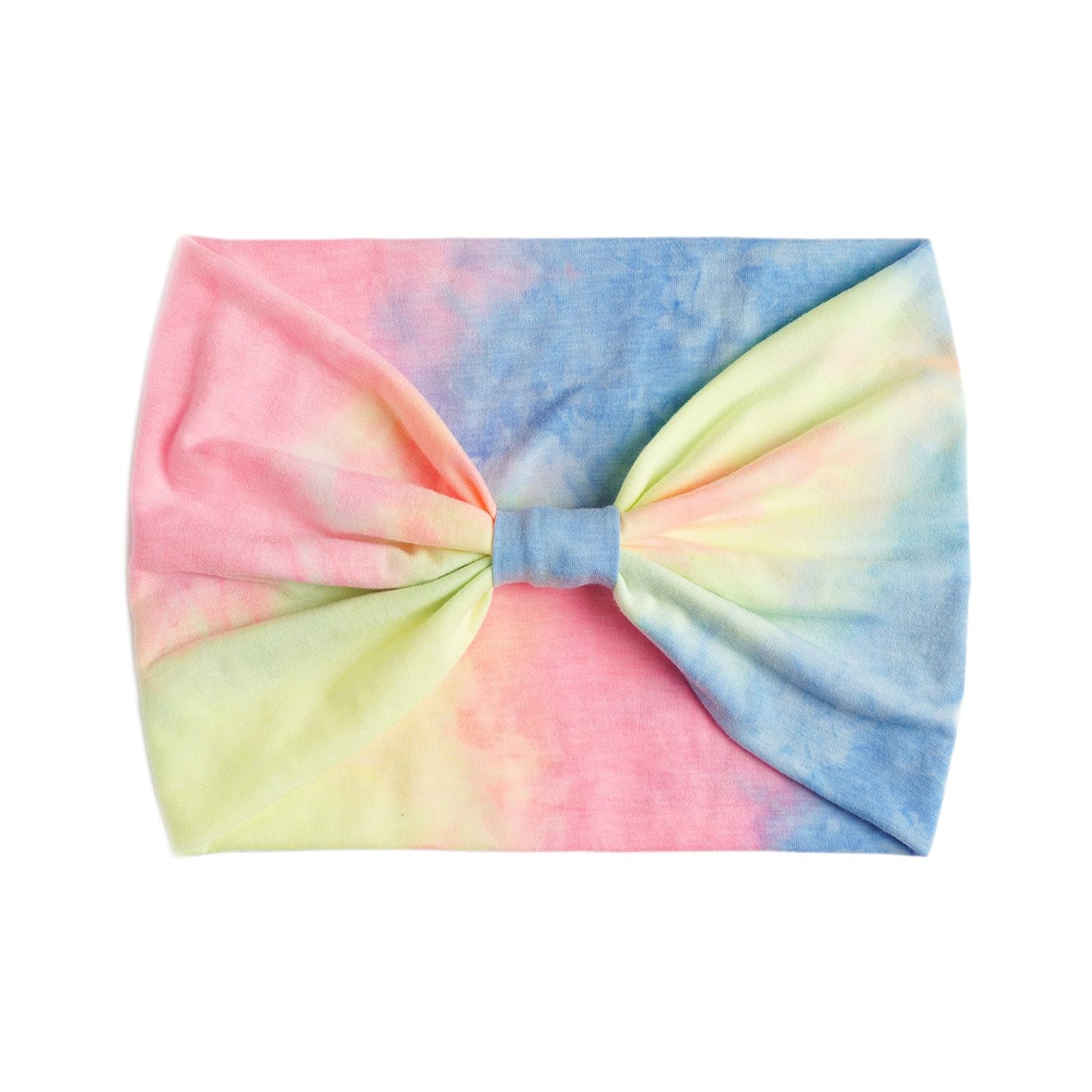 ATORSE?Women Wide Headband Tie Dye Head Scarf Sweat Absorbent Soft Stretchy Bandana Style D