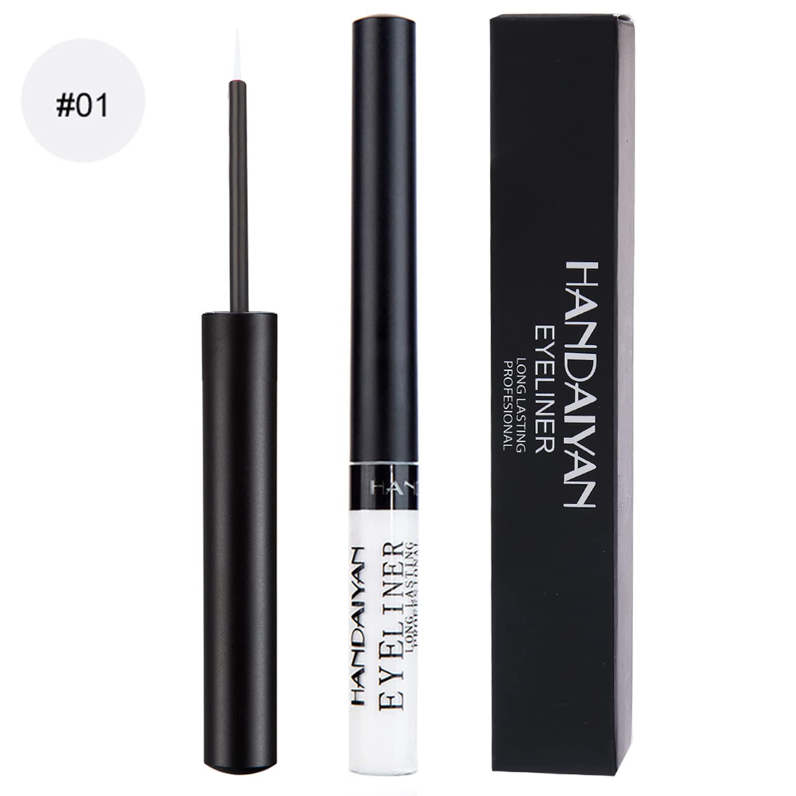 Dekrion Liquid Eyeliner, Matte Colored Eyeliners, White Eyeliner, White Black Red Brown Green Purple Waterproof High-Pigmented C