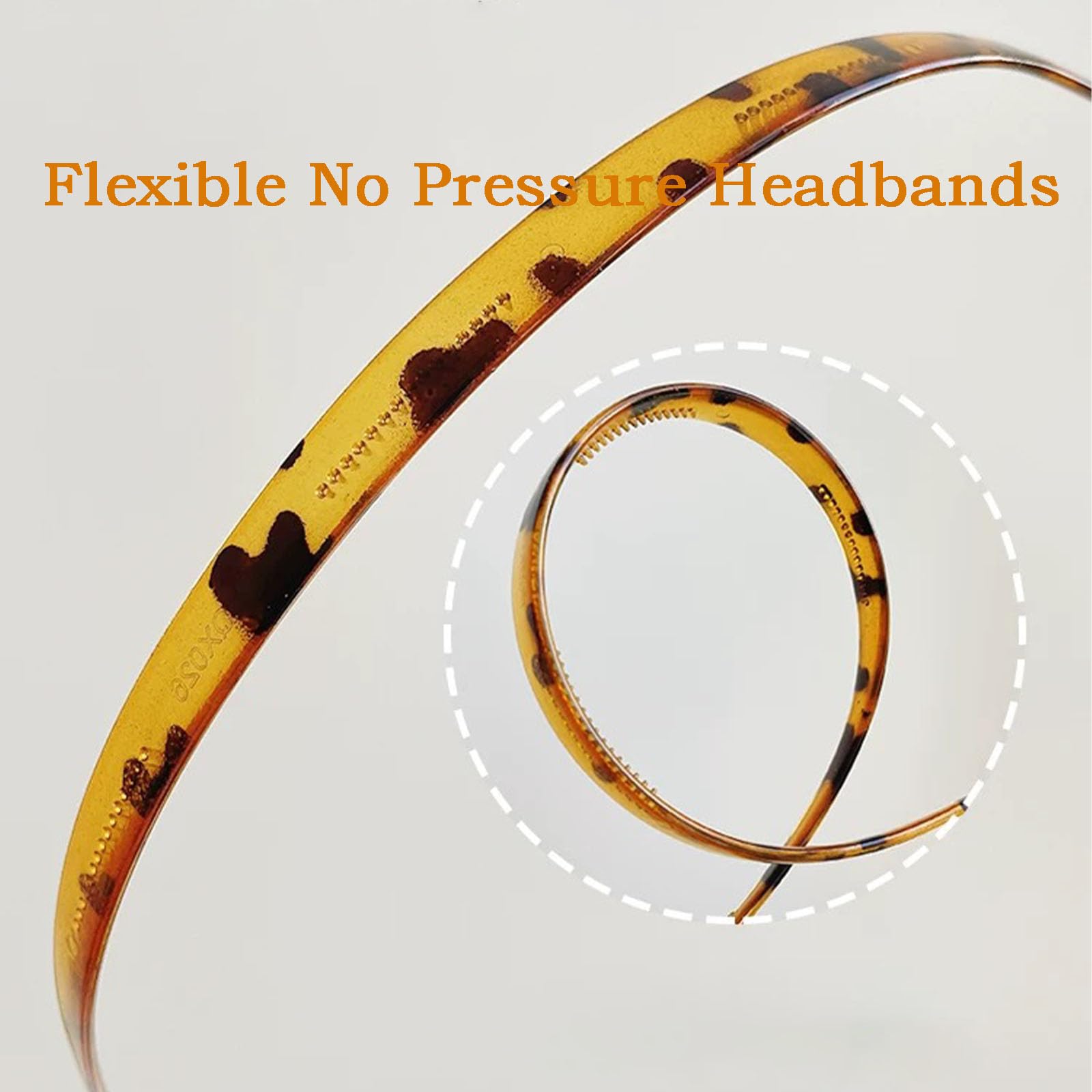 Kovolitu 3 Pack Headbands Designed For Eyewear,Flex No Pressure Headbands For Women Leopard Pattern Comfortable Plastic Headband