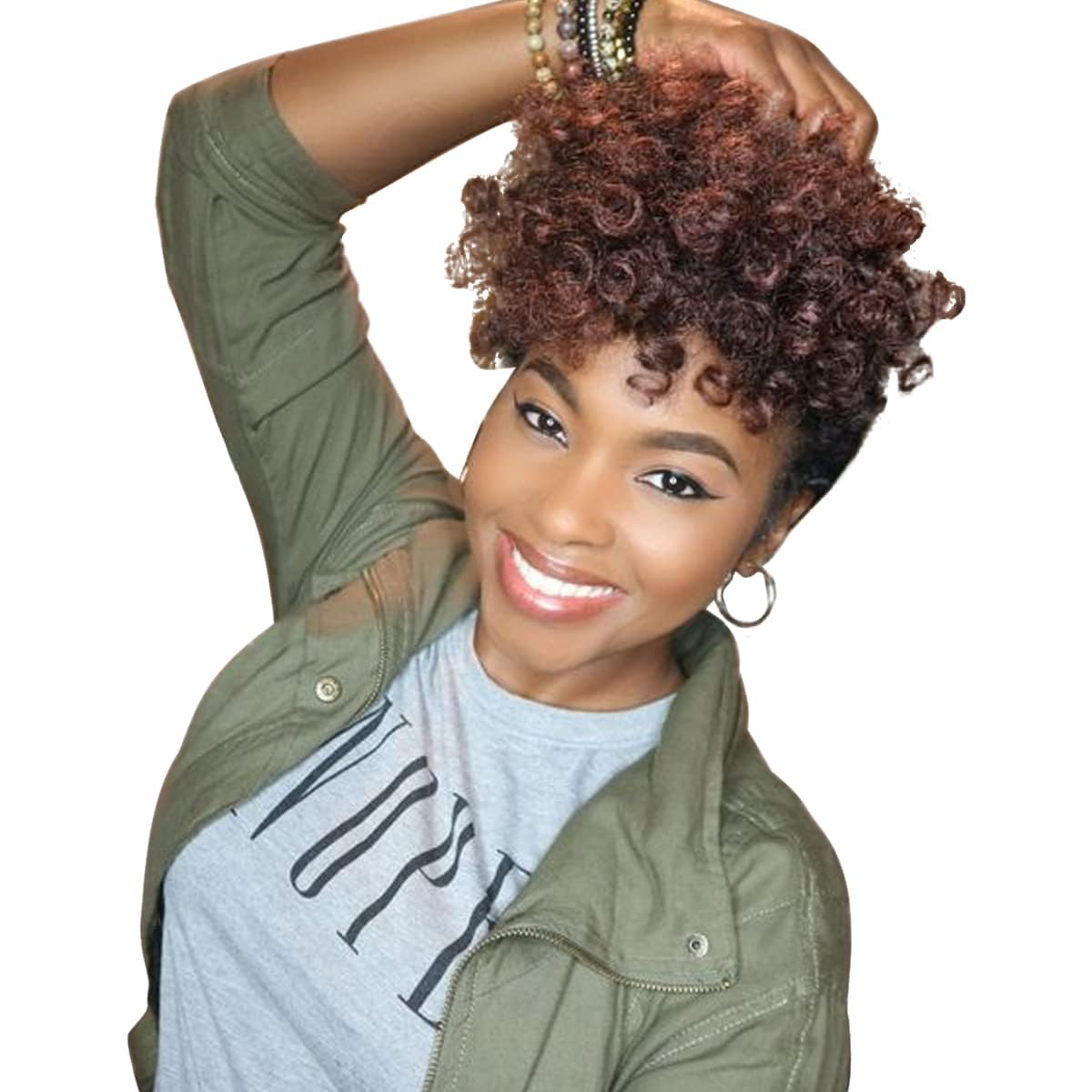 QUEENTAS Short Crochet Hair for Black Women 3Packs 10inches 6MM Small Toni Curl Carrie Curl Brown Short Curly Crochet Synthetic 