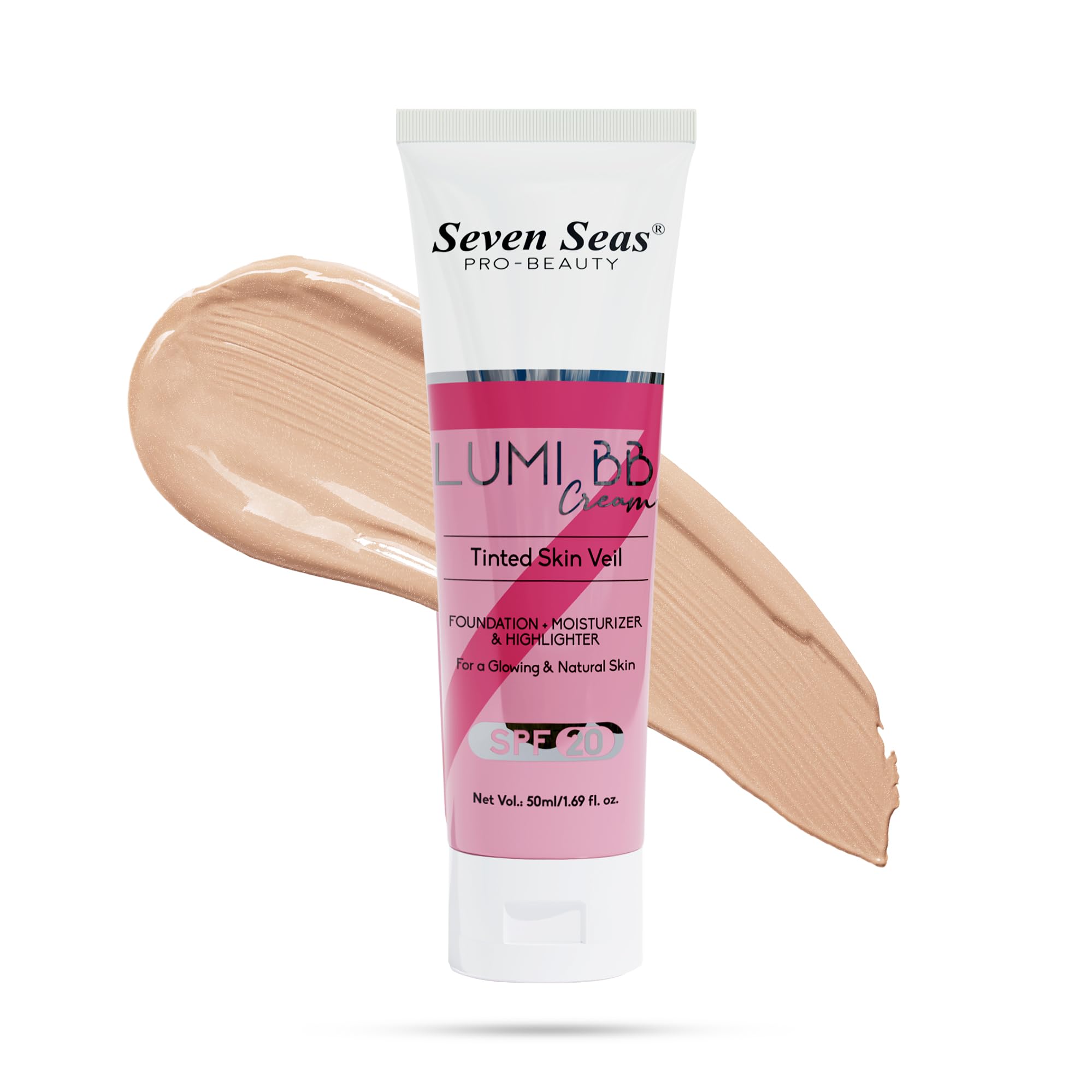 Seven Seas Lumi Bb Cream | Tinted Skin Veil | Oil Free Foundation With Spf20 | (3 In 1) Foundation + Moisturizer + Highlighter 