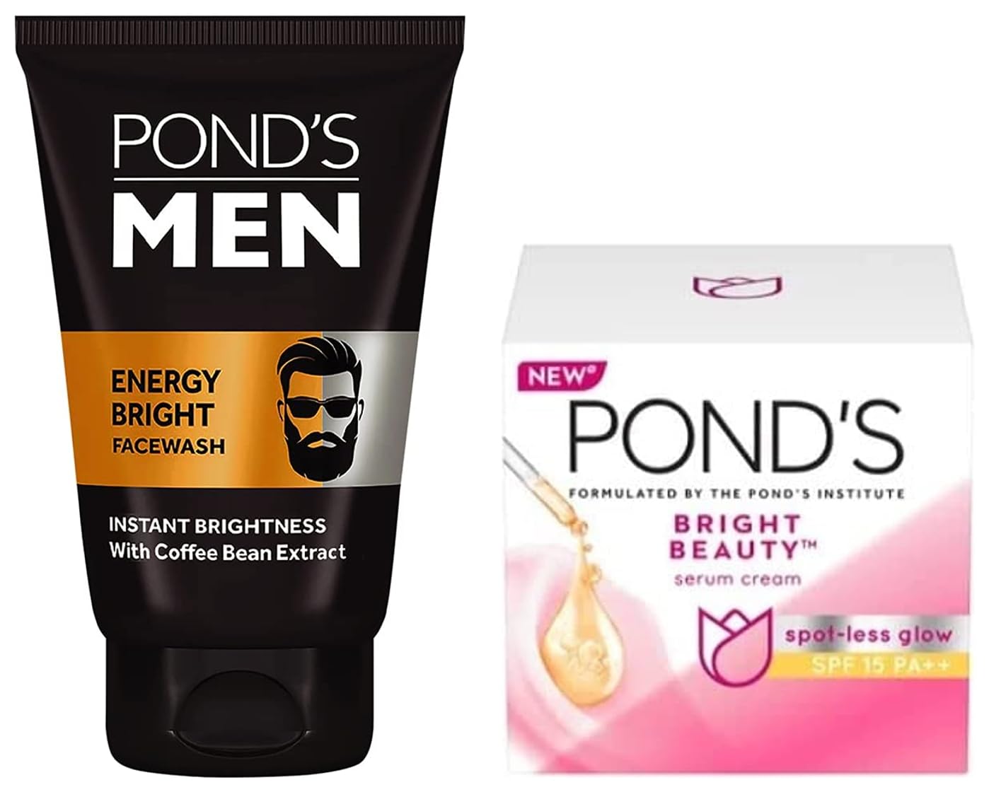 PondS Bright Beauty Spf 15 Pa Fairness Cream 50 G & PondS MenS Energy Bright Face Wash Coffee Beans Bright Skin, 100G