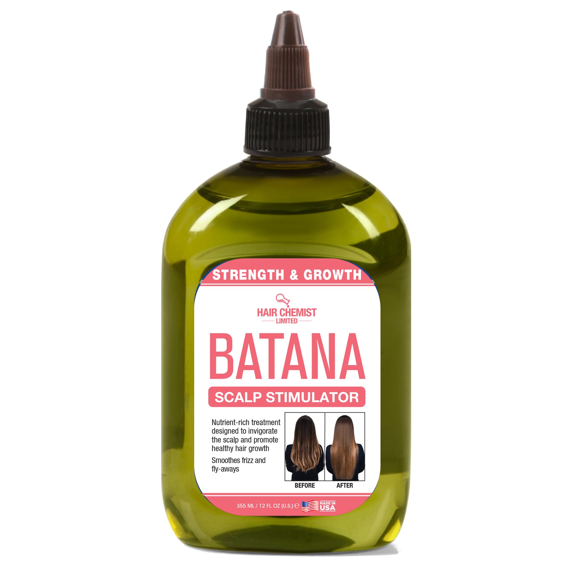 Hair Chemist Batana Strengthening Scalp Stimulator Large 12 oz.  Batana Oil Hair Treatment, Revitalize & Nourish Hair