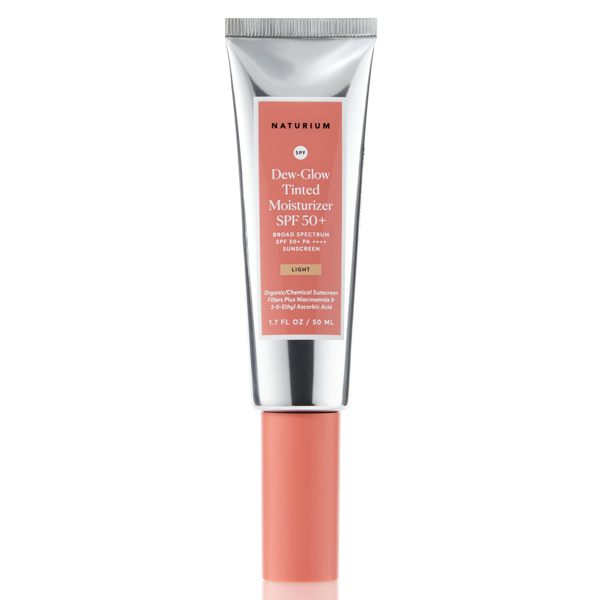 Naturium Dew-Glow Tinted Moisturizer Spf 50+ Light, Daily Moisturizing Sunscreen & Face Primer With Tint, Skin Protector With De