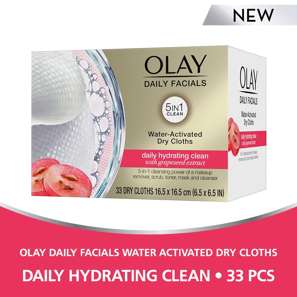 Olay 4-In-1 Daily Facial Cloths, Normal Skin 33 Count, Packaging May Vary