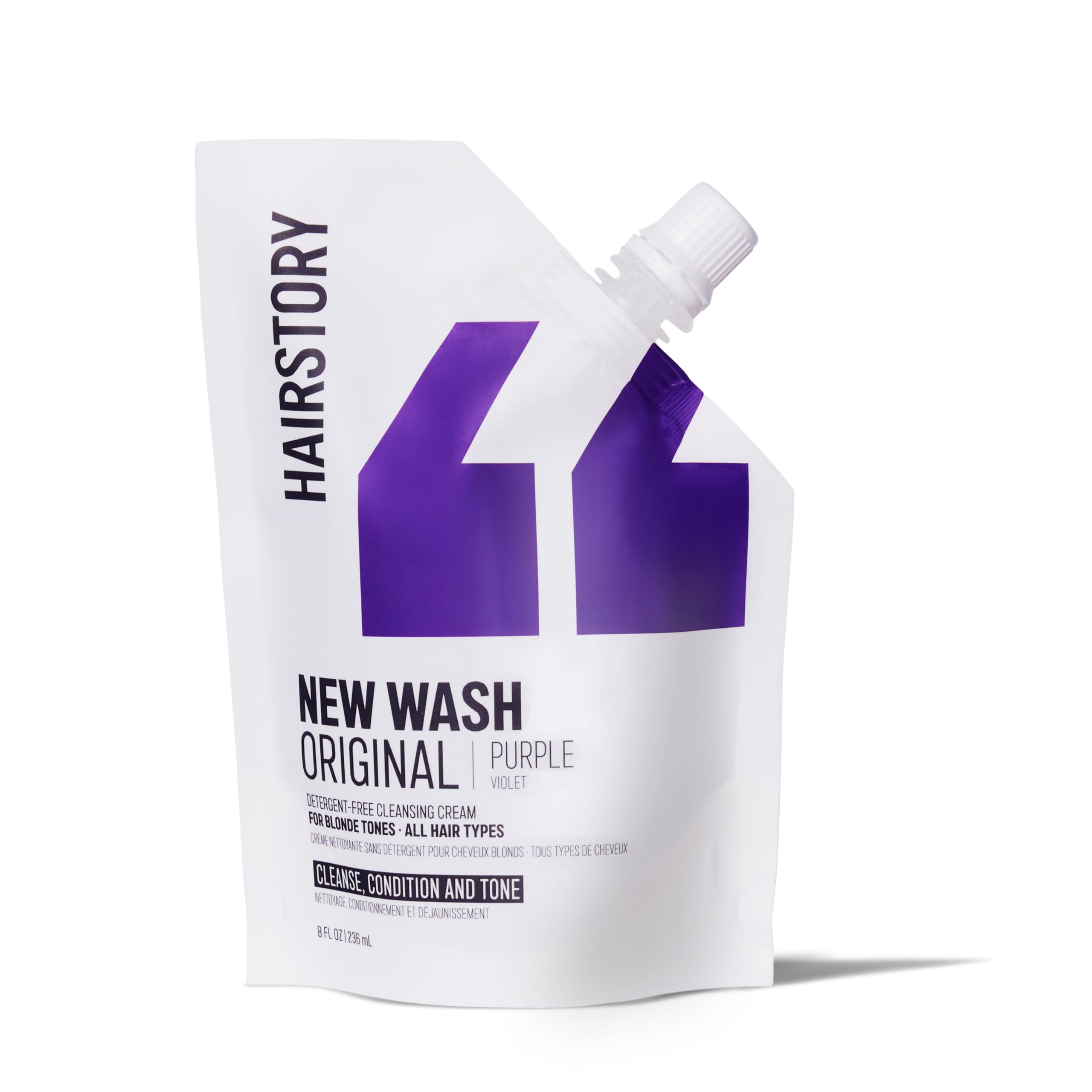 Hairstory New Wash Original Purple Shampoo for Blonde and Silver Hair 8 oz