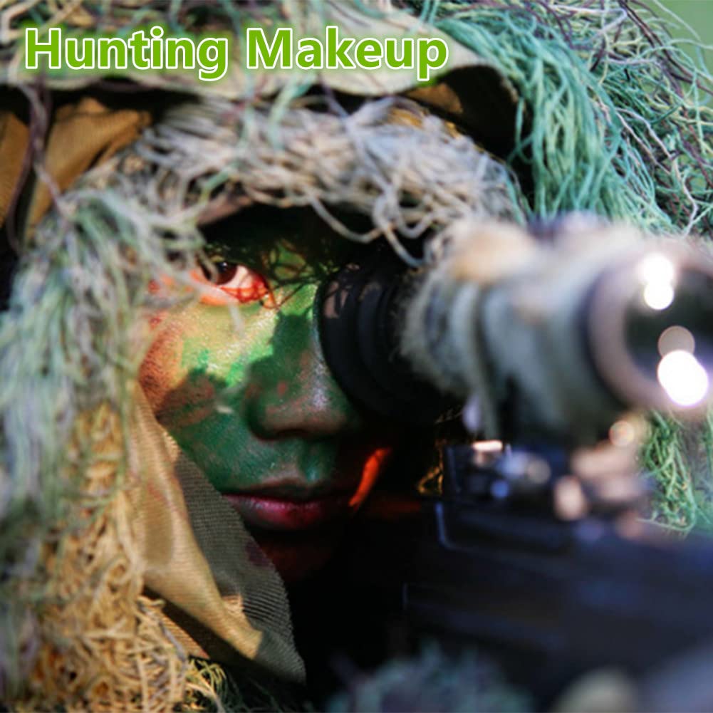 Go Ho Witch Makeup Green Face Paint,Green Eye Black,Camo/Hunting Face Paint Stick,Green Body Paint Professional Sfx Makeup,Safe