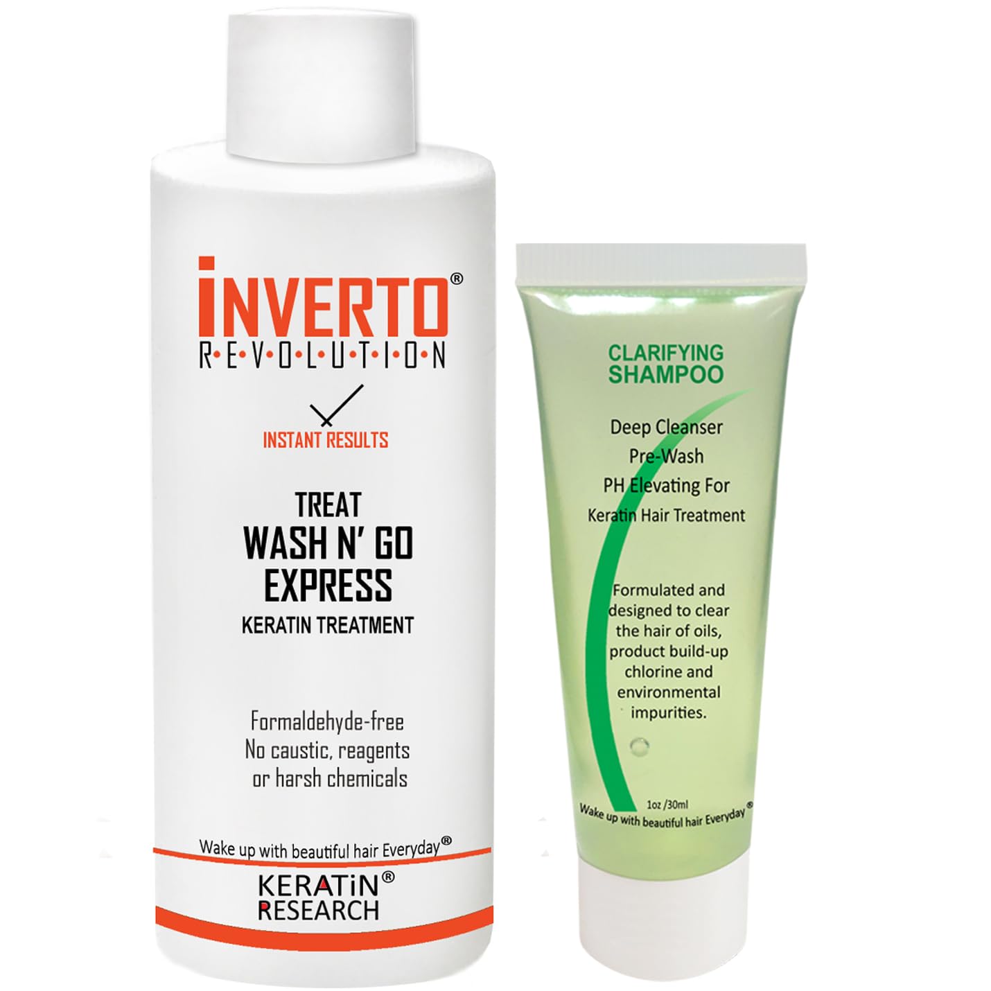 Complex Brazilian Keratin Hair Blowout Treatment Formaldehyde Free with Inverto 120ml with Clarifying Shampoo Straighten Repair 