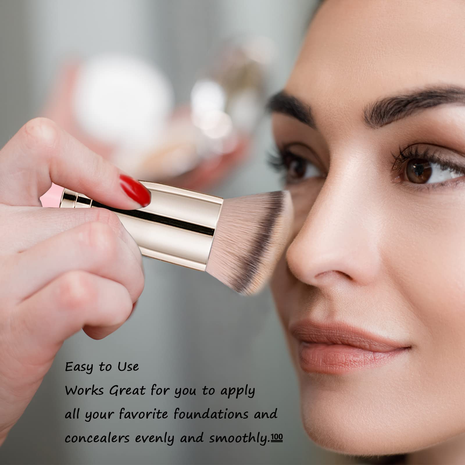 Makeup Brushes Dpolla Pro Foundation Brush And Flawless Concealer Brush Perfect For Any Look Premium Luxe Hair Contour Brush Per