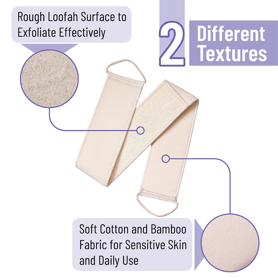 Slick- Exfoliating Loofah Back Scrubber For Shower, Back Scrubber, Loofah Back Scrubber, Shower Back Scrubber, Back Washer, Back