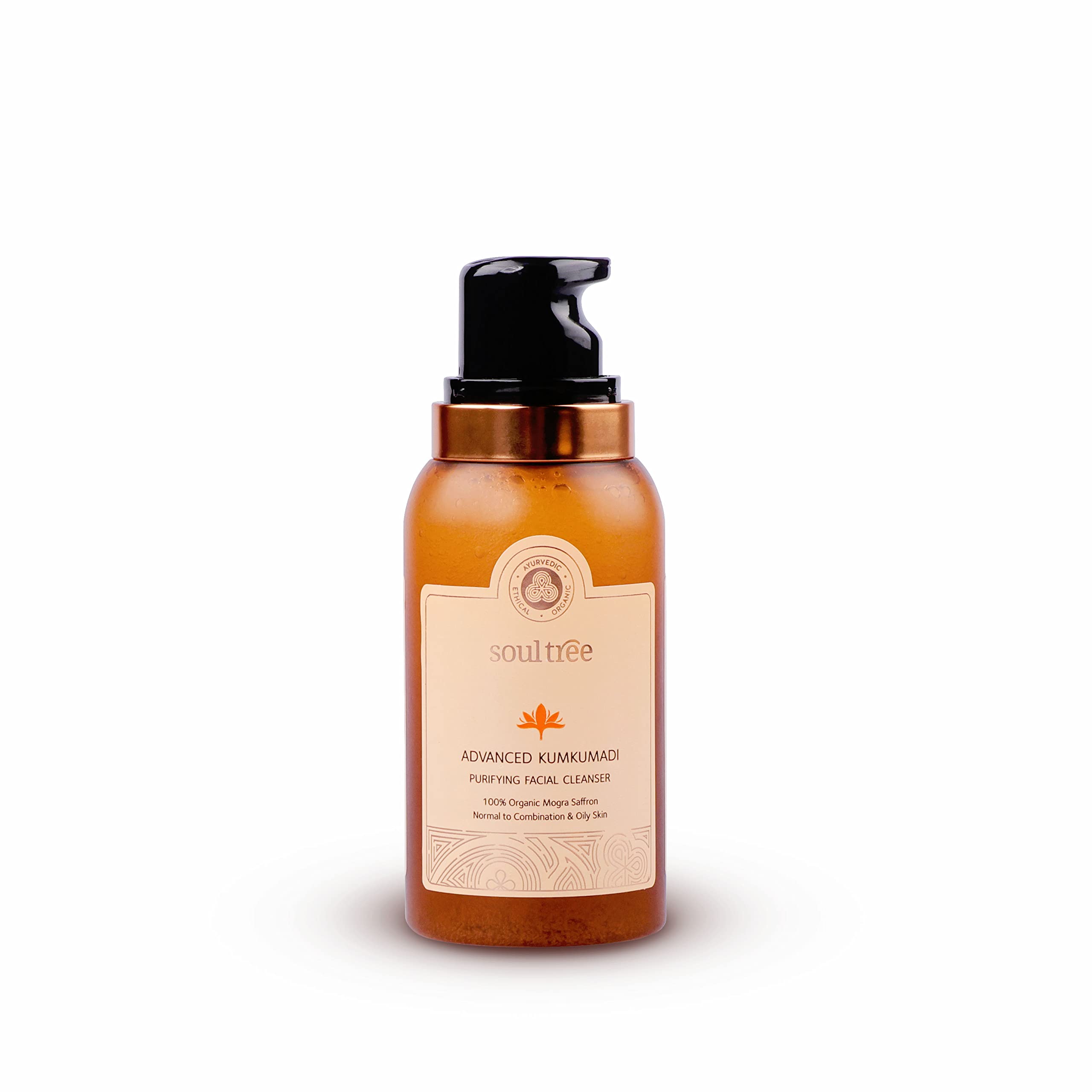 Soultree Advanced Kumkumadi Purifying Facial Cleanser | Enriched With 100% Organic Mogra Saffron | Normal To Combination & Oily 