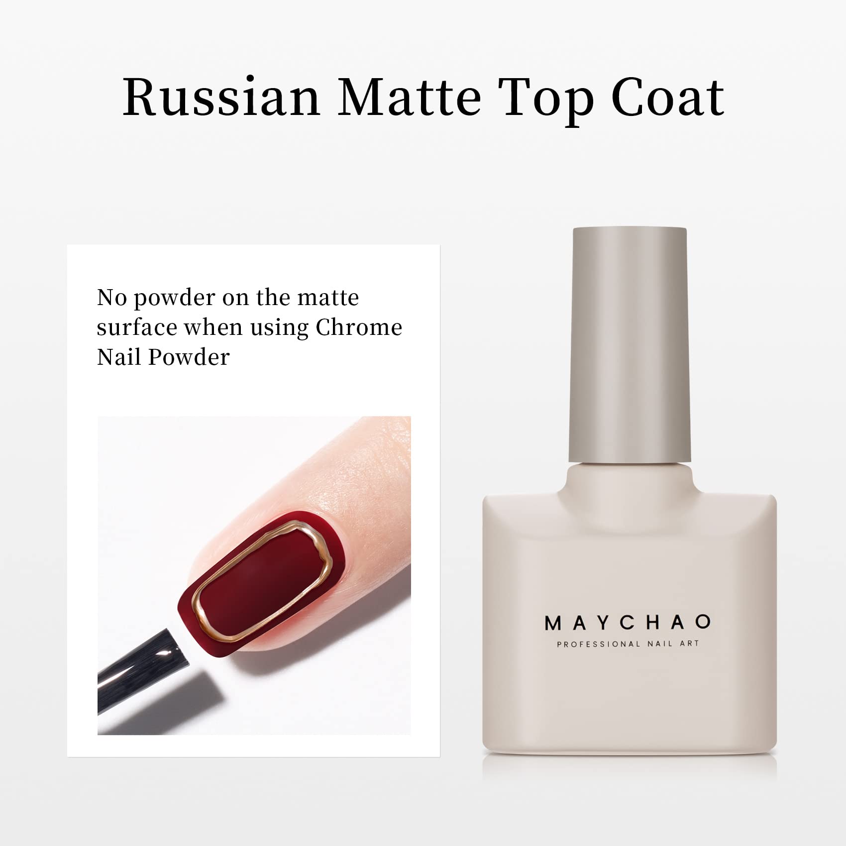 Maychao Matte Gel Top Coat, 15Ml Gel No Wipe Matte Top Coat Soak Off Nail Lamp Gel Nail Polish Matte Finish Long Lasting For Hom