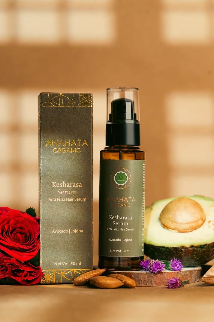 Anahata Kesharasa Hair Serum 50Ml | Natural Hair Softening Serum With Avocado, Jojoba & Argan Oil | Frizz Control, Split End Rep