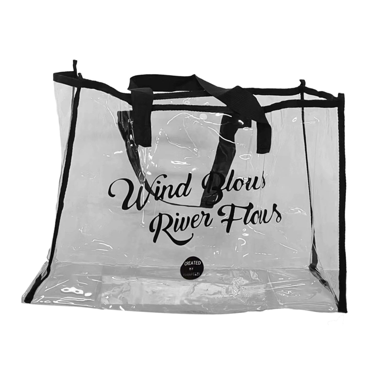 Calandis Clear Tote Bag Large Capacity Travel Bag Lightweight Multipurpose Beach Tote Black | Womens Handbags & Bags