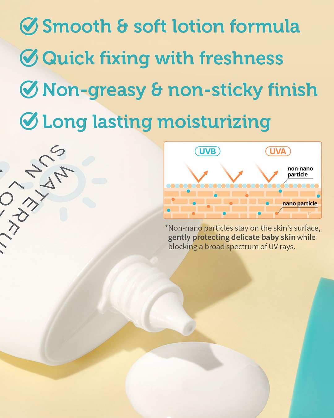 GOONGBE Sun Lotion SPF 40 & Baby Soothing Water Gel Cream - Zinc Oxide Mineral Sunscreen & Cooling Moisturizer - Korean Skincare