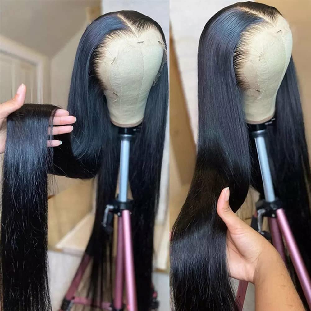 Straight Lace Front Wigs Human Hair Pre Plucked 180% Density 13X4 Frontal Wigs Human Hair 26 Inch Hd Transparent Lace Wig 10A Br
