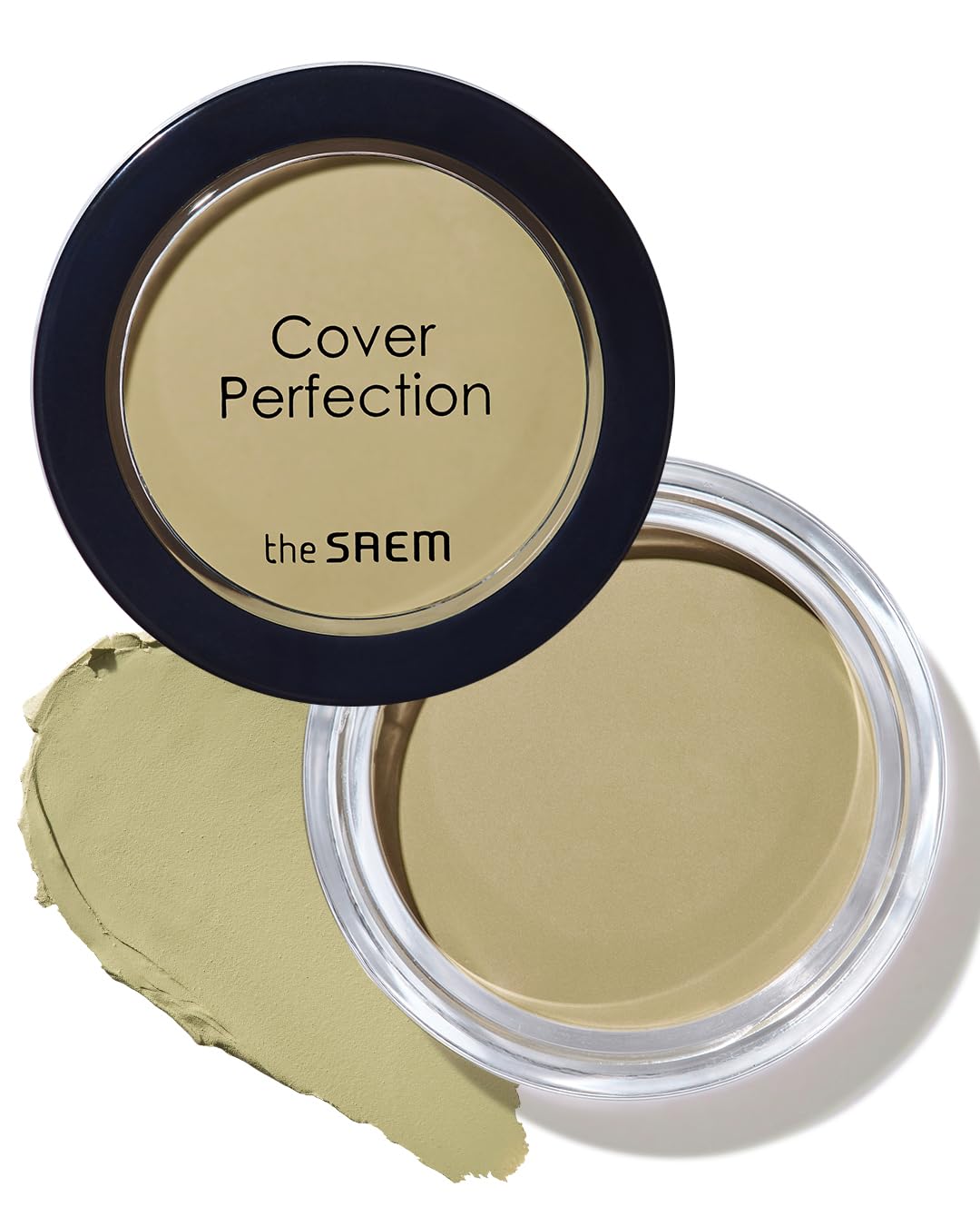 THESAEM Cover Perfection Pot Concealer #Green Beige - High Adherence & Coverage Balm, Conceals & Corrects Redness Spots, Matte F