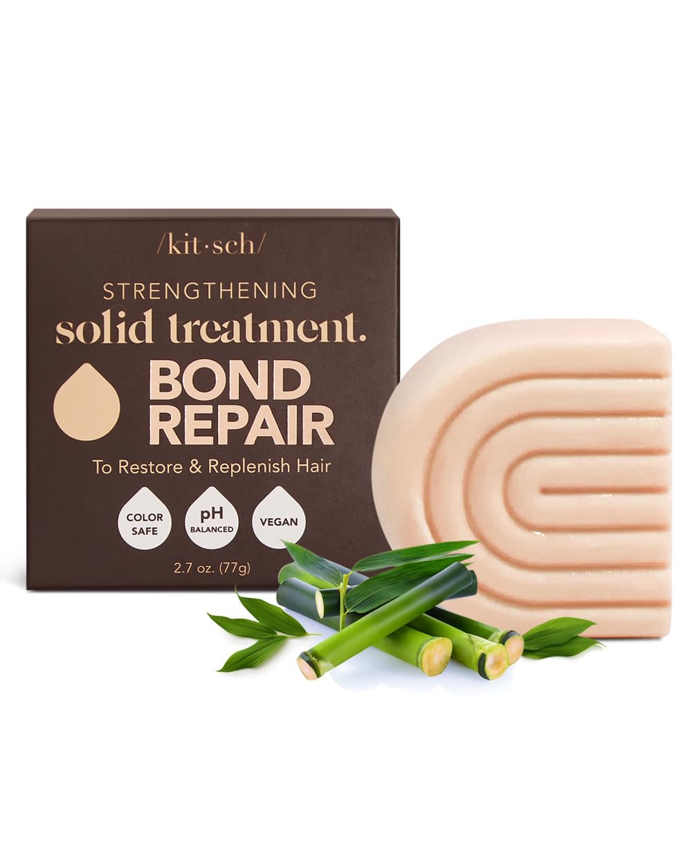 Kitsch Bond Repair Hair Mask - Strengthening Solid Treatment to Restore & Replenish | For Dry & Damaged Hair | Made in US | All 