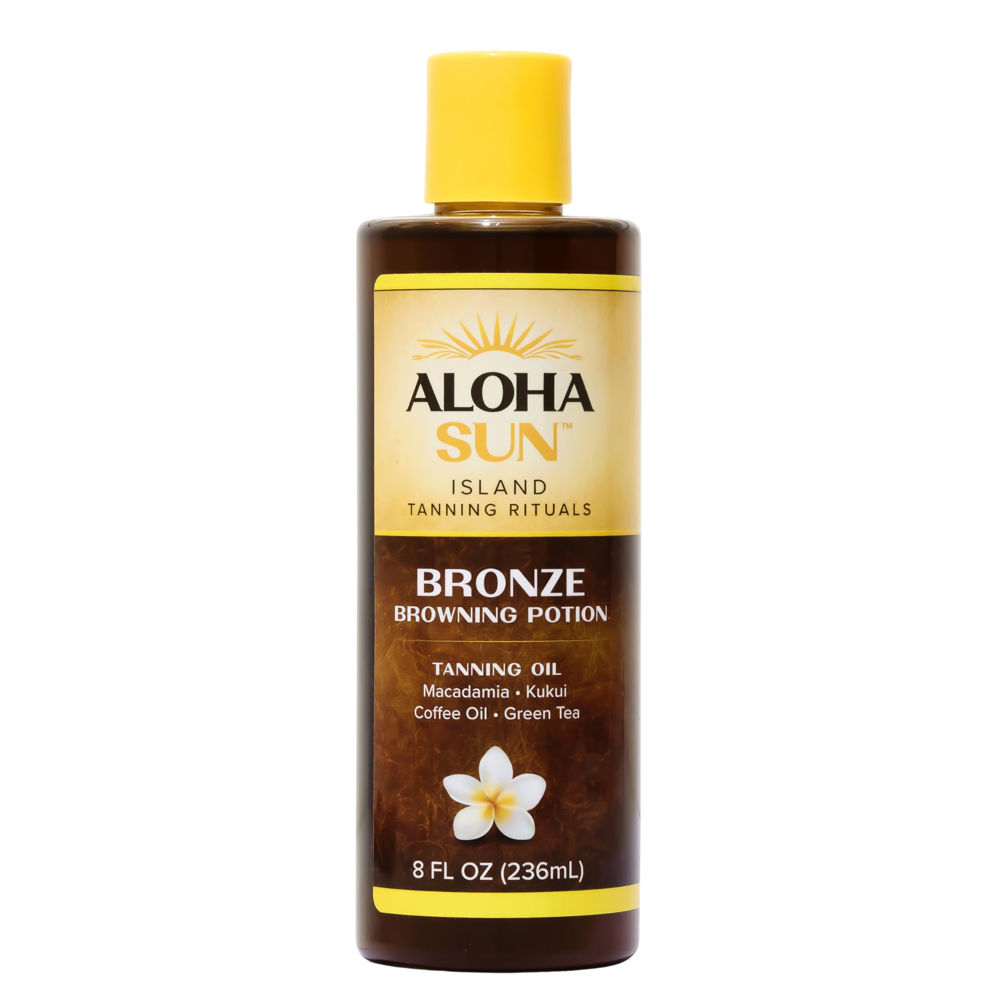 Aloha Sun Browning Potion Tanning Oil, Tropical Tan Accelerator with Macadamia, Kukui Nut, Coffee Oil & Green Tea Extract, Hydra