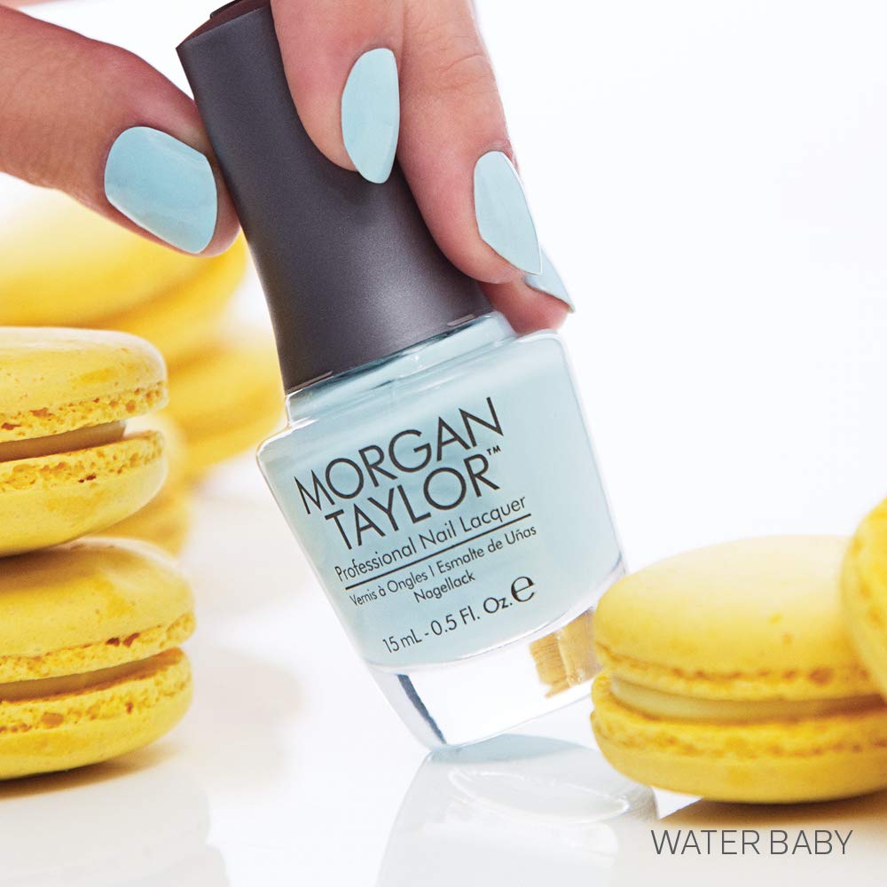 Morgan Taylor Nail Lacquer (Water Baby) Blue Nail Polish, Finger Nail Polish, Long Lasting Nail Polish, Blue Nail Lacquer, Finge