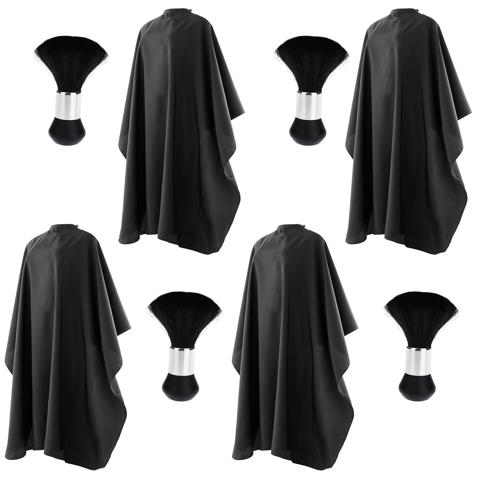 4 Pack Hair Salon Capes With Snap Closure Waterproof Hairdressing Styling Hair Cutting Coloring Nylon Cape With Brush For Barber
