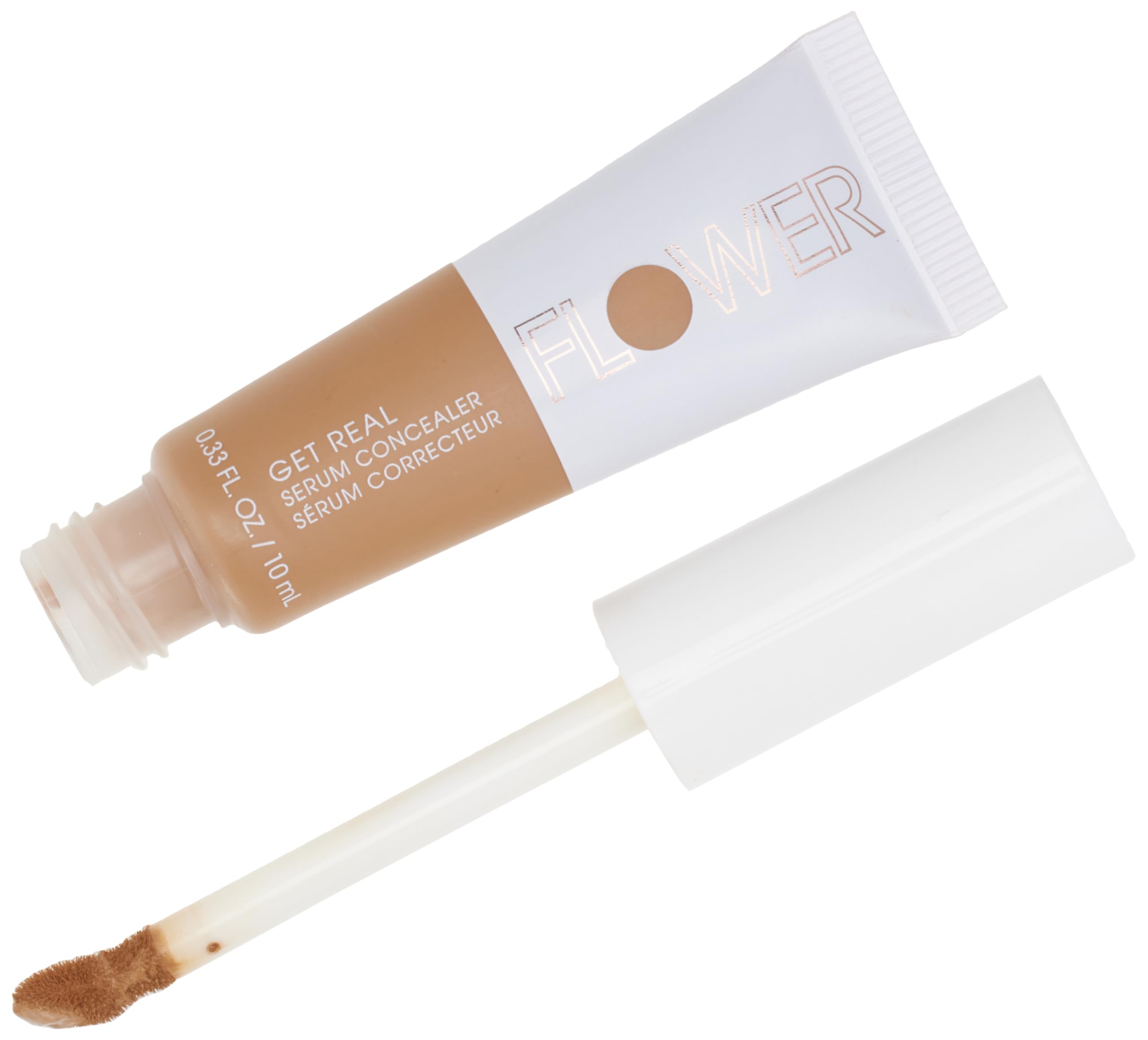 FLOWER BEAUTY By Drew Barrymore Get Real Serum Concealer  Brightens Skin + Blurs Blemishes  Hydrating Serum Deep