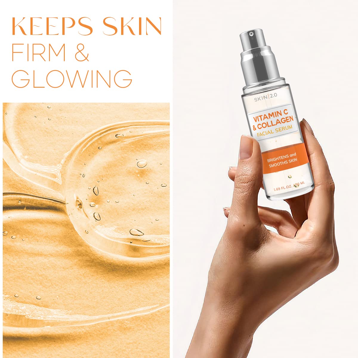 Vitamin C & Collagen Serum & Day Cream Value Set - Dermatologist Tested Korean Skin Care For Dark Spots & Brightening - Anti Agi