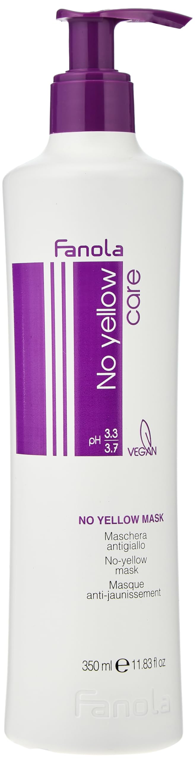 Fanola No Yellow Mask 11.8 Oz - Anti Brass Color Depositing Purple Mask - Hair Toner For Blonde, Silver, Gray, And Highlighted H