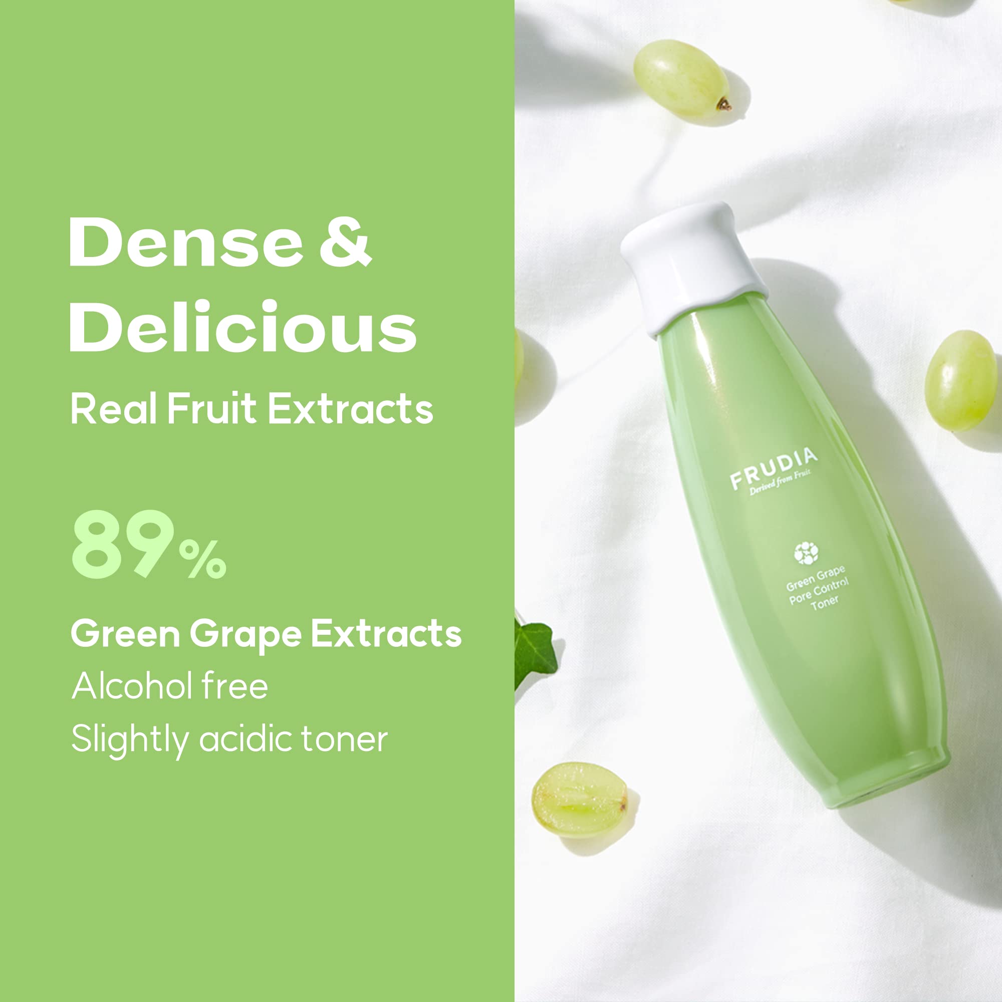 Welcos Frudia Green Grape Pore Control Toner | Pore Minimizing Toner W/Gg Extract, Tannin Pore Complex & Anti Sebum P | Korean S