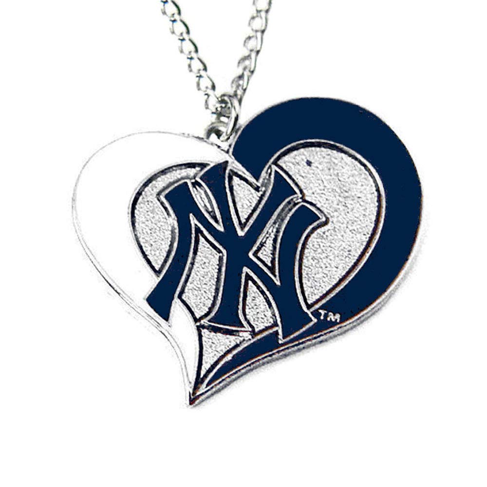 MLB New York Yankees Swirl Heart Necklace