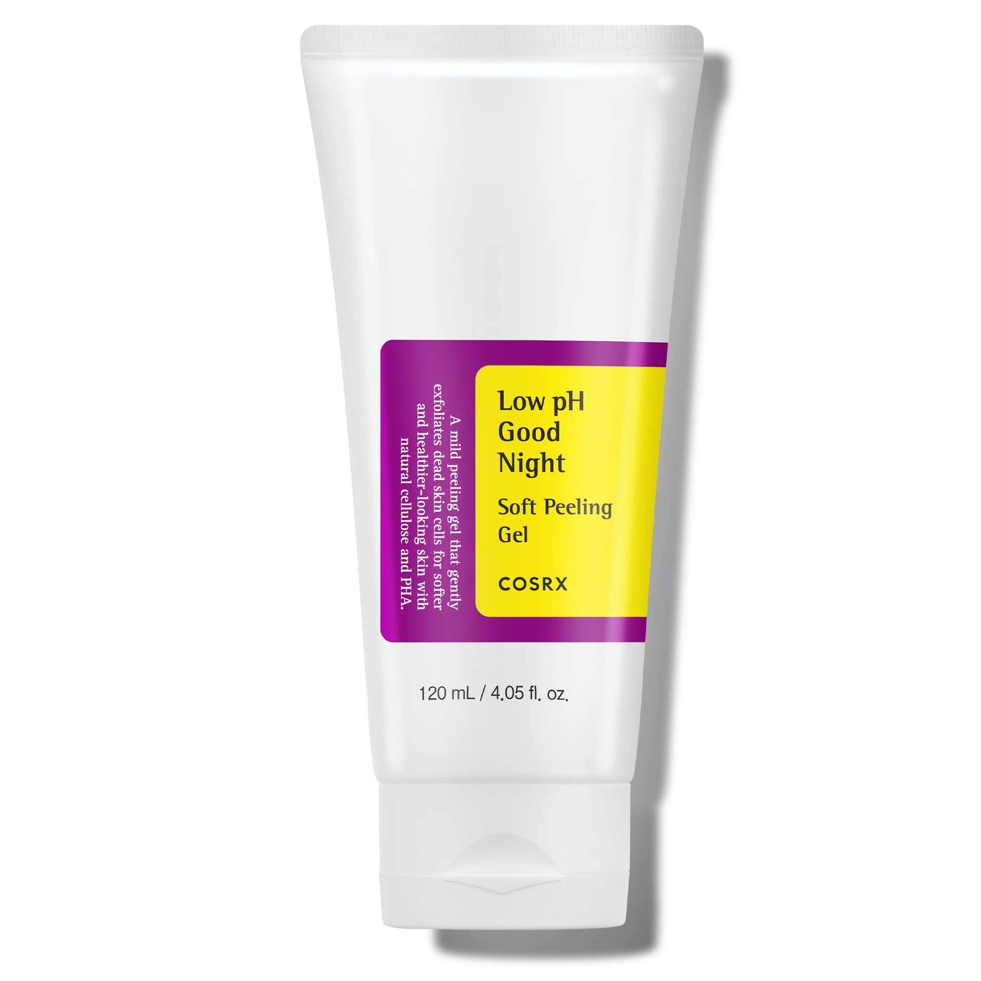 Cosrx Low Ph Good Night Soft Peeling Gel, 4.05 Fl Oz / 120Ml, Mildly Exfoliating Pha For Sensitive Skin With Natural Cellulose,