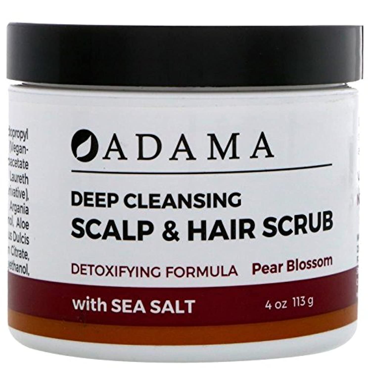 Adama Minerals Deep Cleansing Hair Scrub Pear Blossom Zion Health 4 oz Scrub