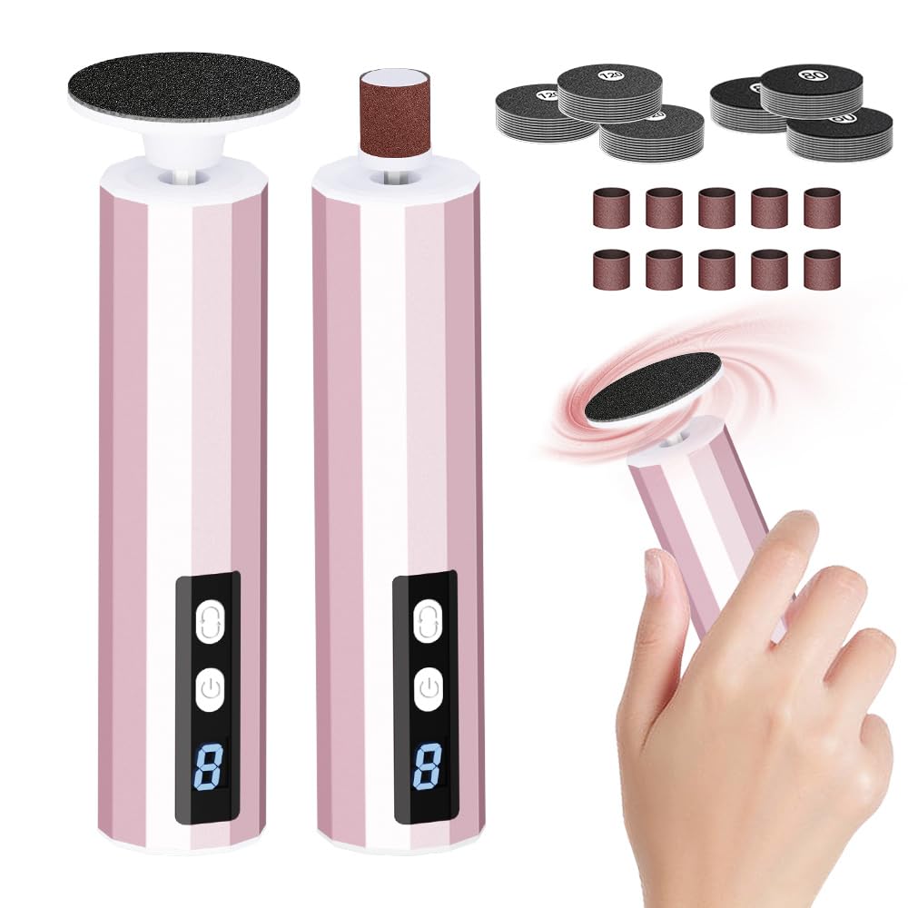 Callus Remover for Feet,Electric Foot Callus Remover with 80pcs Sandpaper Discs, 9 Speeds Pedicure Tools for Feet, Replacement S