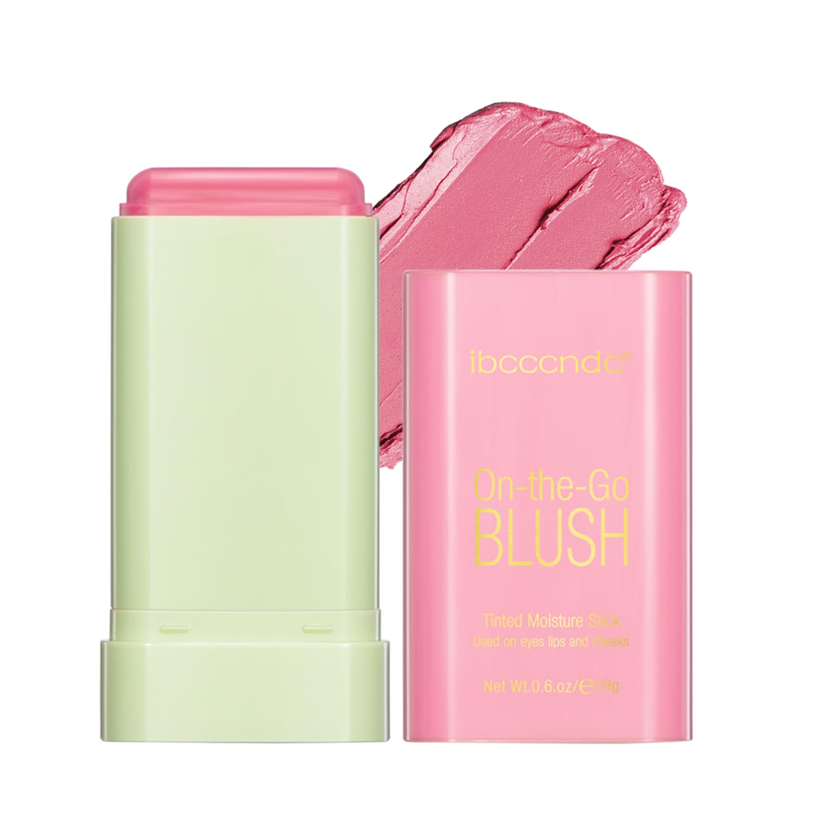 Meicoly Multi Use Makeup Blush Stick,On-The-Go 2-In-1 Lip Cheek Cream Blush Stick,Waterproof Solid Face Blush Makeup Cheek Tint,