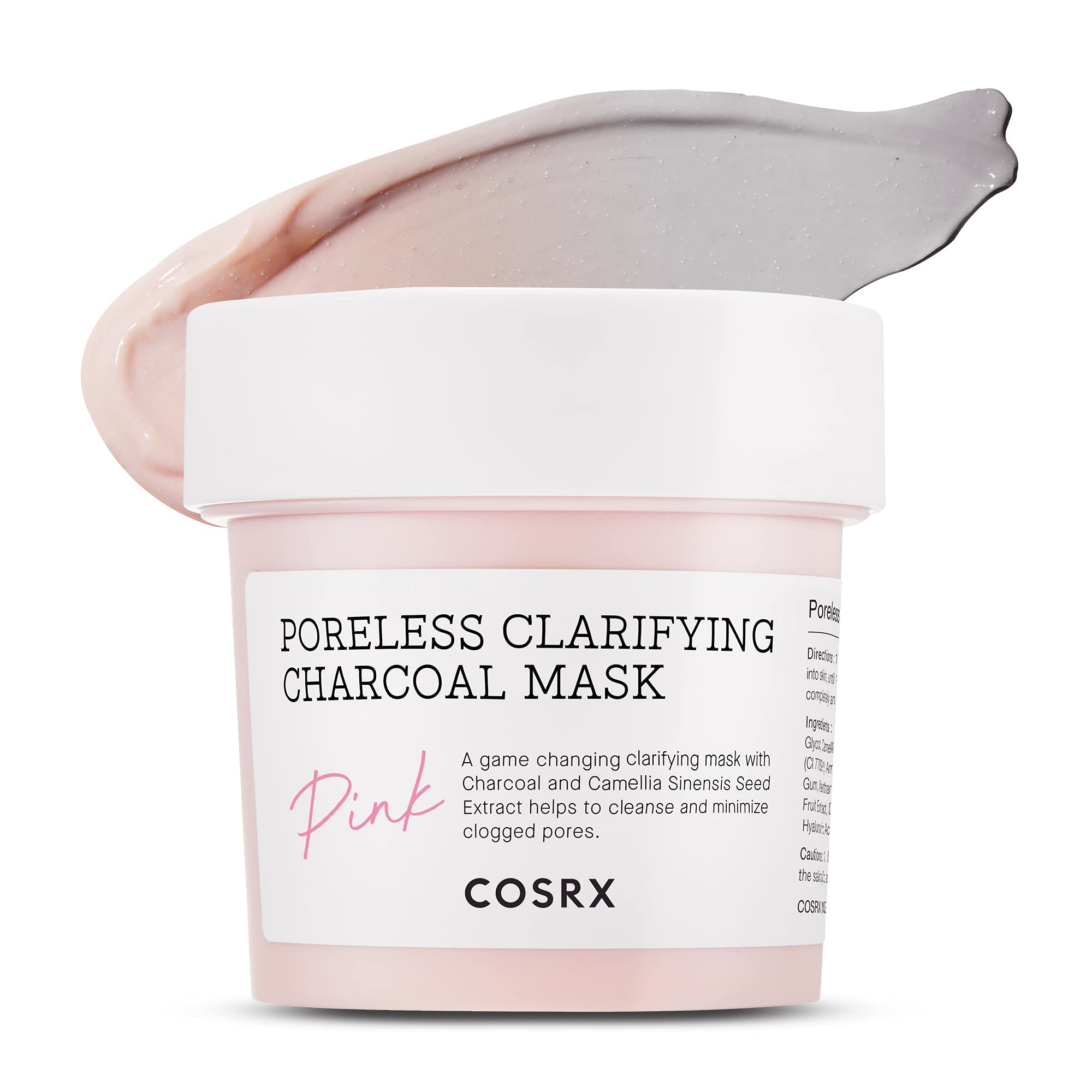 COSRX Pink Pore Clarifying Charcoal Mask 3.8 fl. oz / 110g Blackheads, Pores, Acne Control, Color Changing Fun Skincare, Detox F