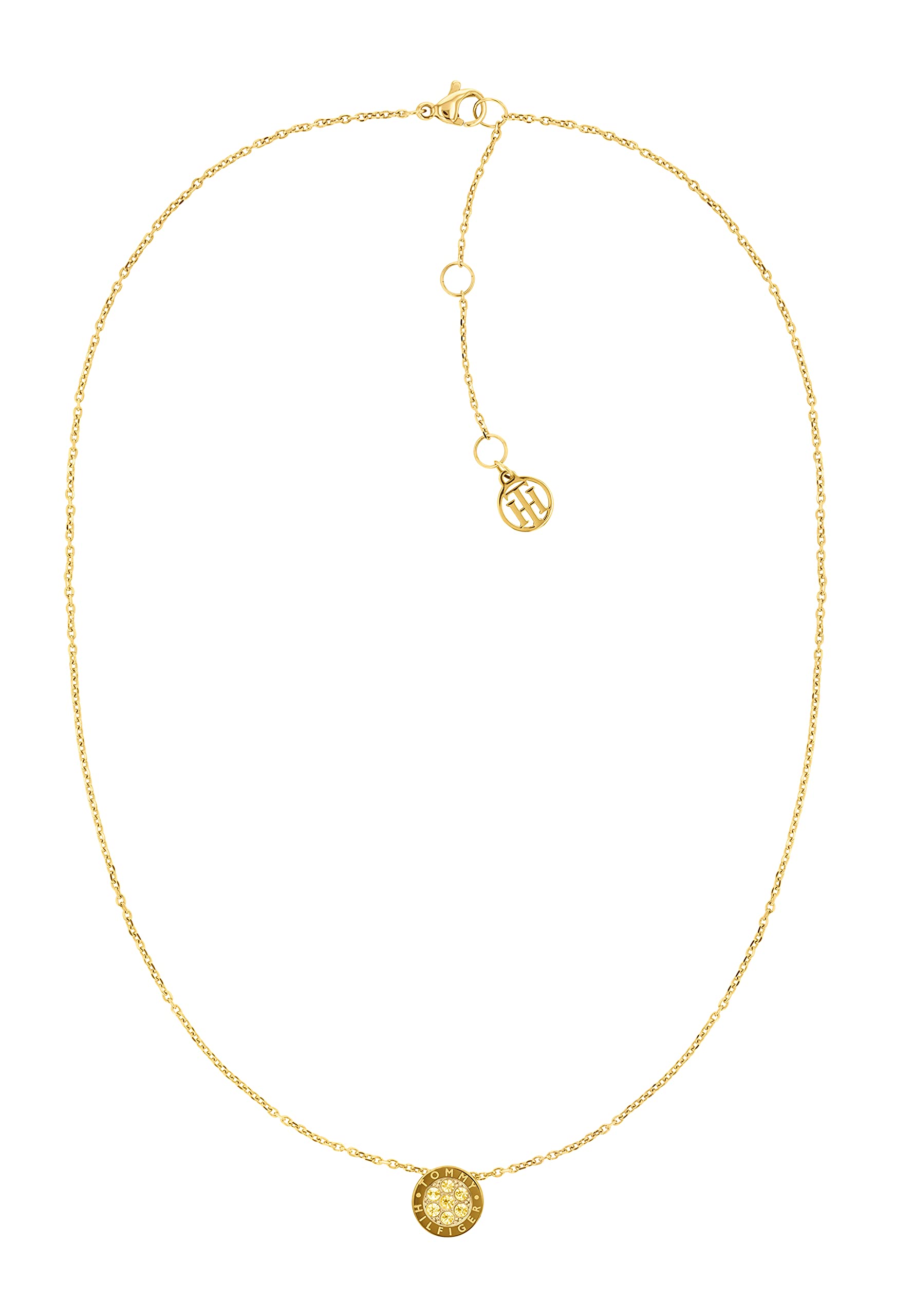 Tommy Hilfiger Womens Jewelry 2780569 Gold Plated With Crystal Pendant Necklace, Color: Yellow Gold