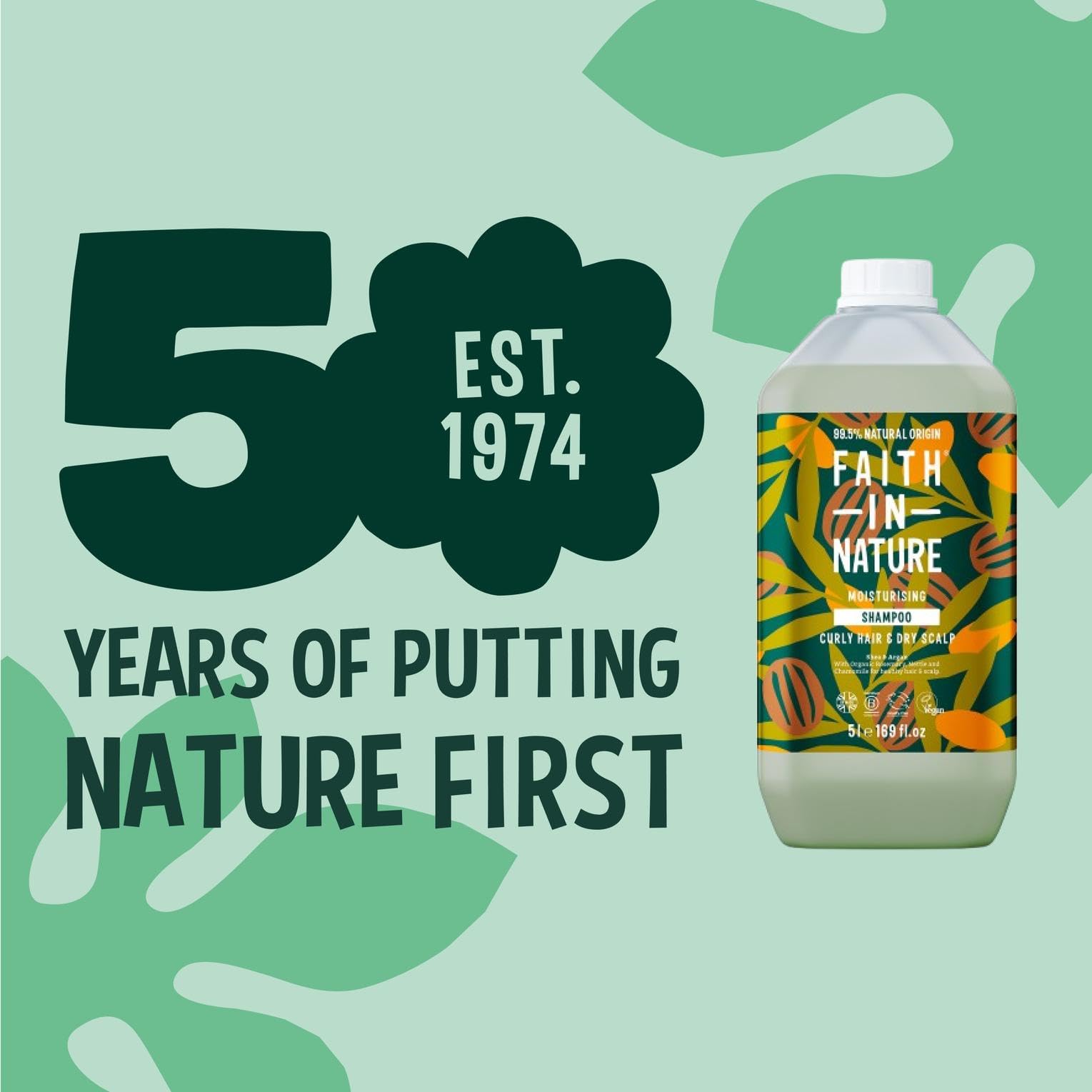 FAITH IN NATURE Natural Shampoo - Vegan & Cruelty Free, No SLS or Parabens - 169 fl oz, Shea & Argan