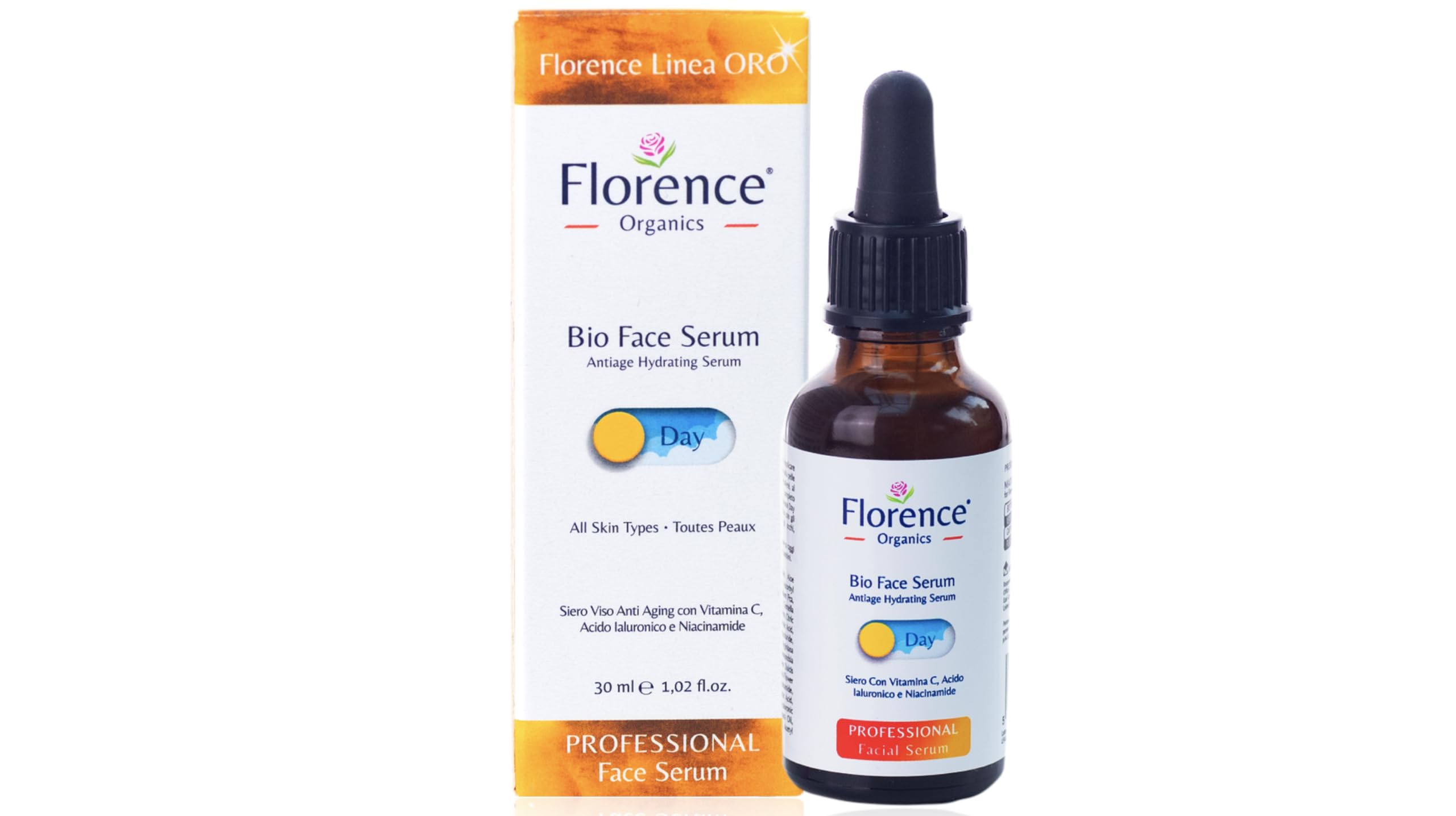 Organic Face Serum, Anti Aging, Hydration Professional Face Serum With Vitamin C, Day Serum With Hyaluronic Acid For Face, Neck