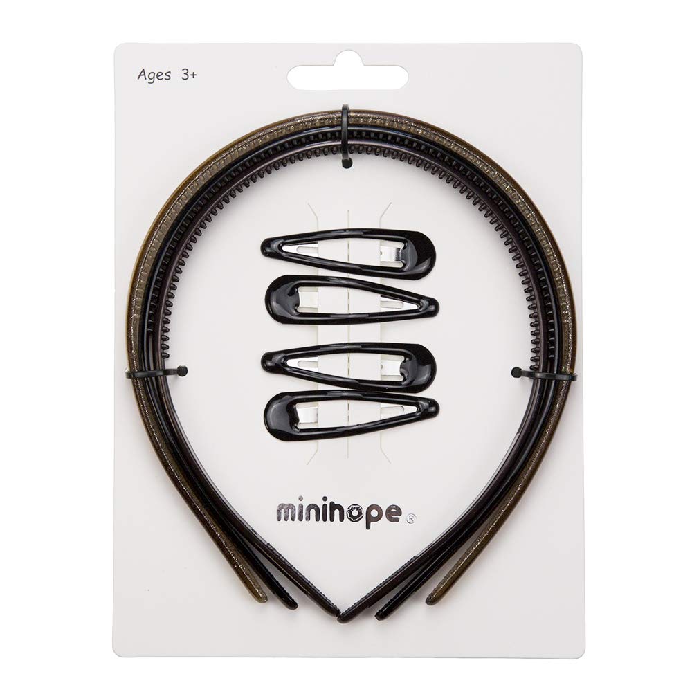 Minihope Headbands For Women,Plastic Headbands 3 Count,Snap Hair Clips For Women 4 Count.