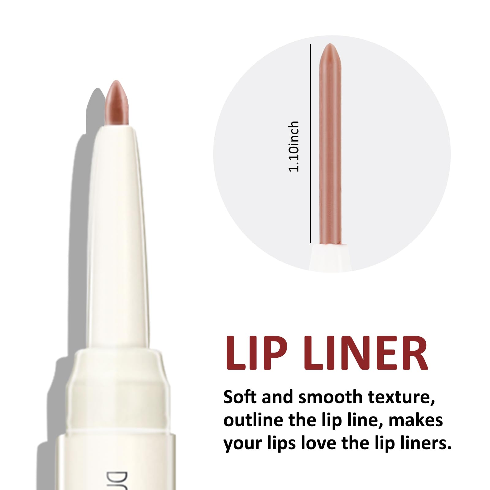 Boobeen Double-ended Lipstick Lip Liner Makeup Velvet Lipgloss Lipstick, Creamy Lip Pencil for Women Matte Long-lasting Matte Sa