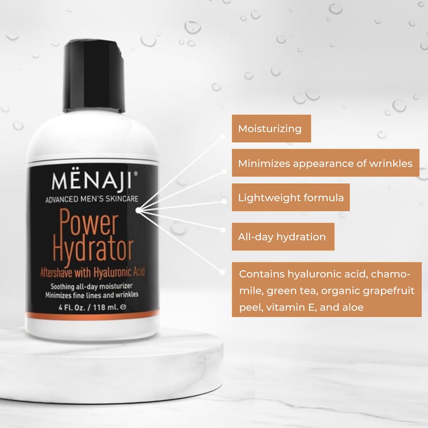 MNAJI Power Hydrator Aftershave - Razor Burn Relief - Mens Aftershave - Razor Bump and Ingrown Hair Treatment - After Shaving Cr