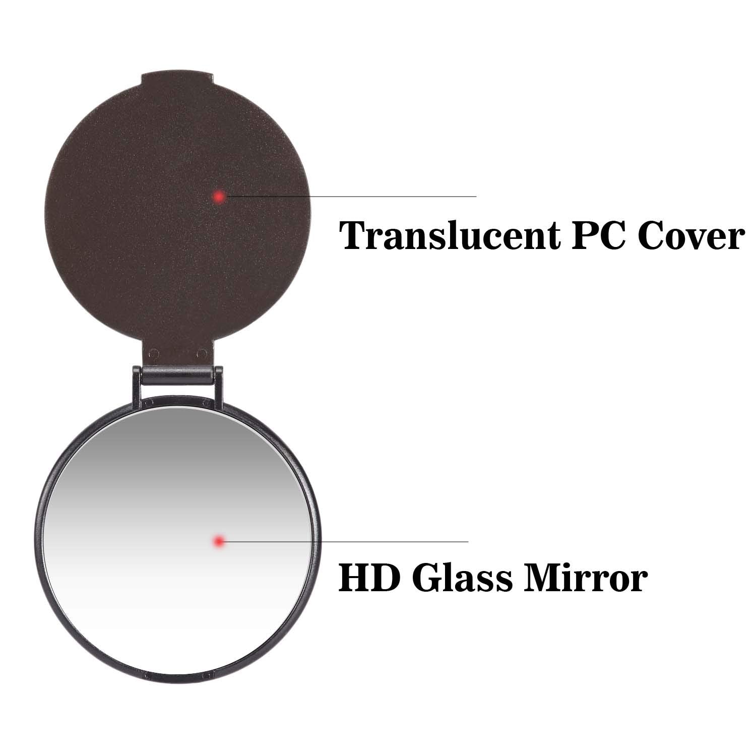 Compact Mirror Bulk Round Makeup Mirror For Purse, Set Of 3, 2.6''L X 2.37''W (Blue)