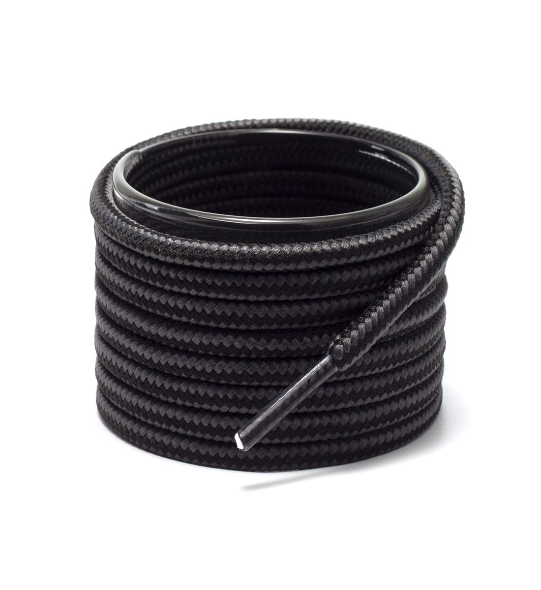 Shoemate Round Boot Shoelaces for Work Boots, Hiking Shoes and Walking Boots, Shoe Strings, Dark Gray/Black, 72(180cm) 16-ShenhuiHei JAR-180-16