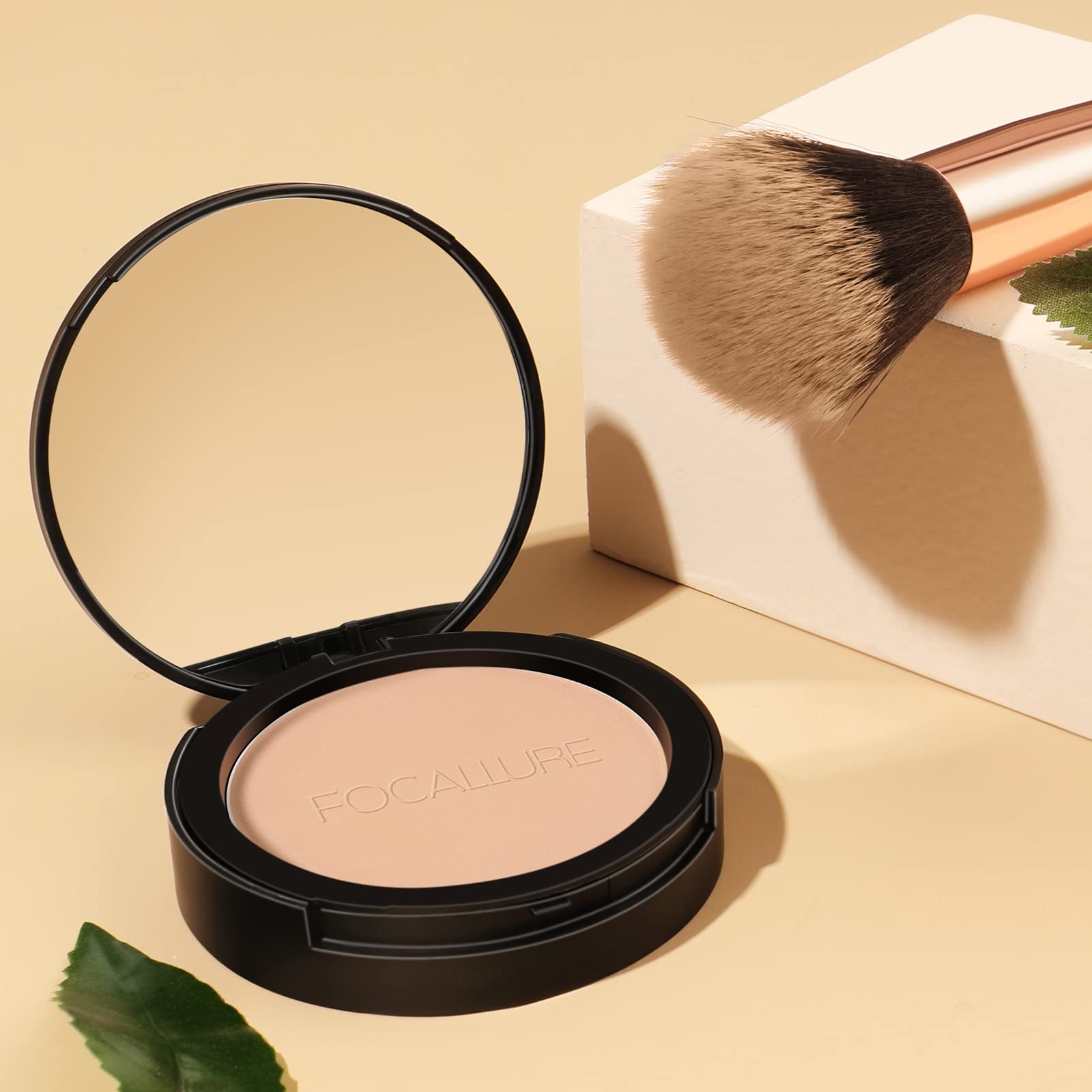 Focallure Flawless Pressed Powder, Control Shine & Smooth Complexion, Pressed Setting Powder Foundation Makeup, Portable Face Po