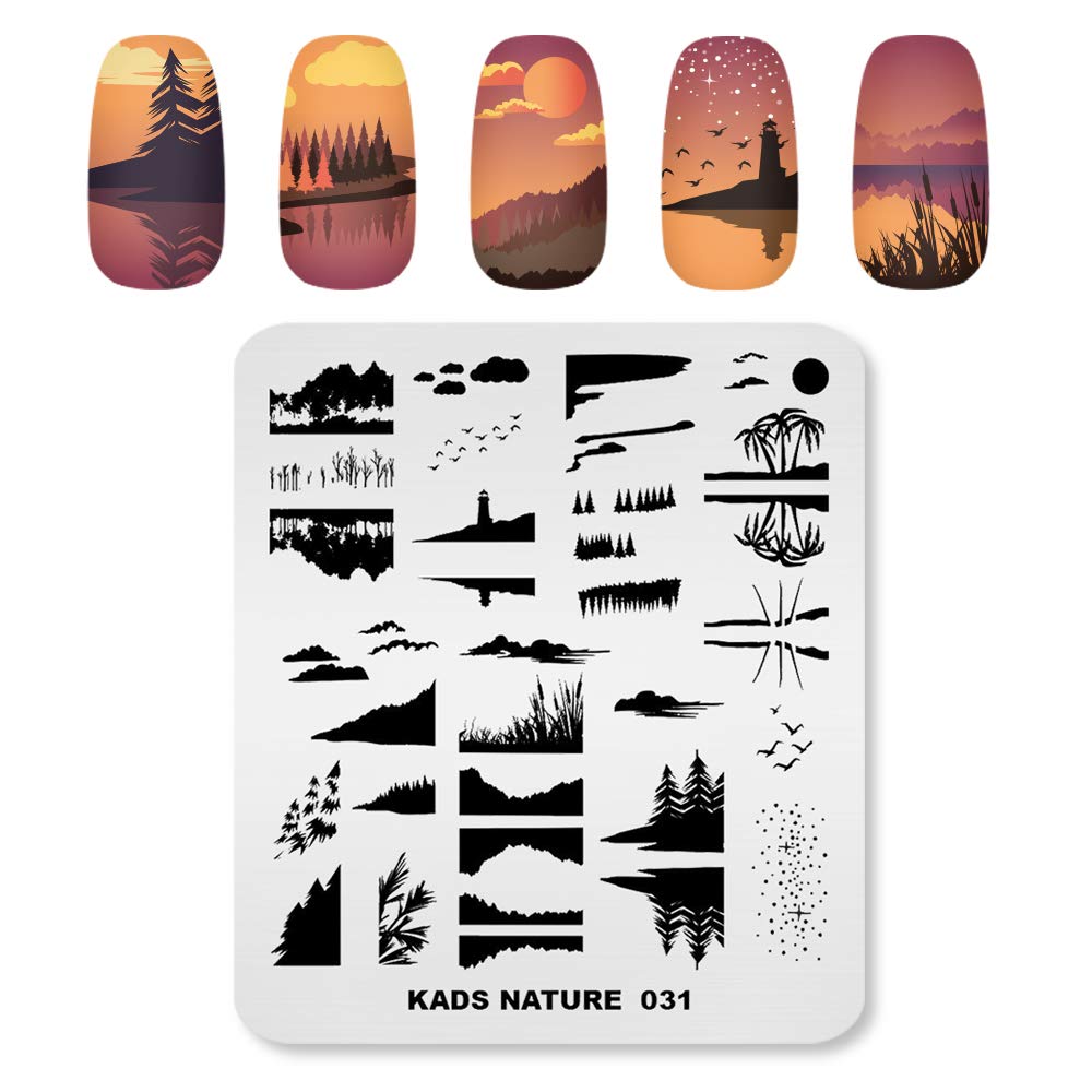 Kads Nail Stamping Plate Nature Template Image Design Plates For Nail Art Decoration And Diy Nail Art (Na031)