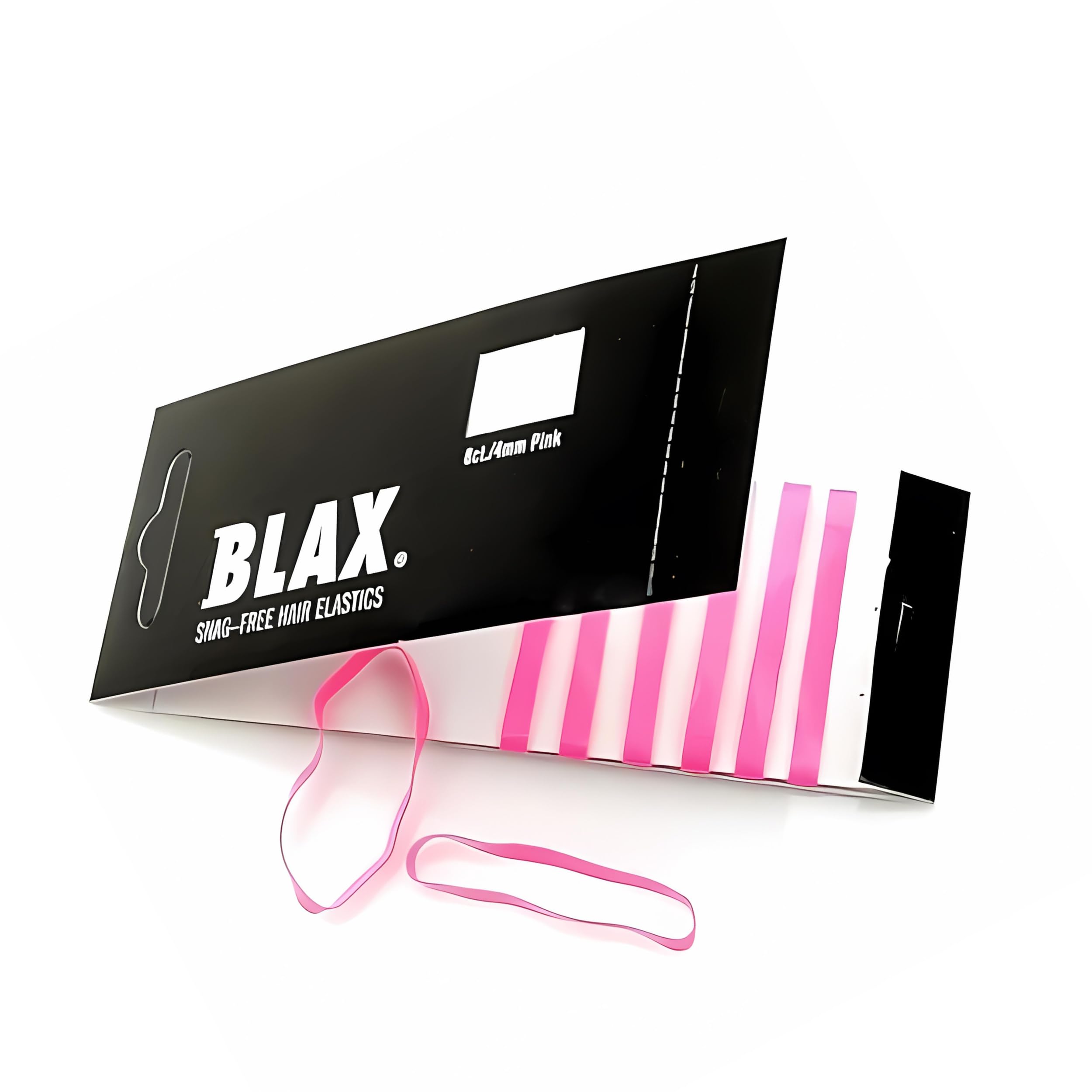 Blax PINK Snag-Free Hair Elastics 4mm, 8 ct