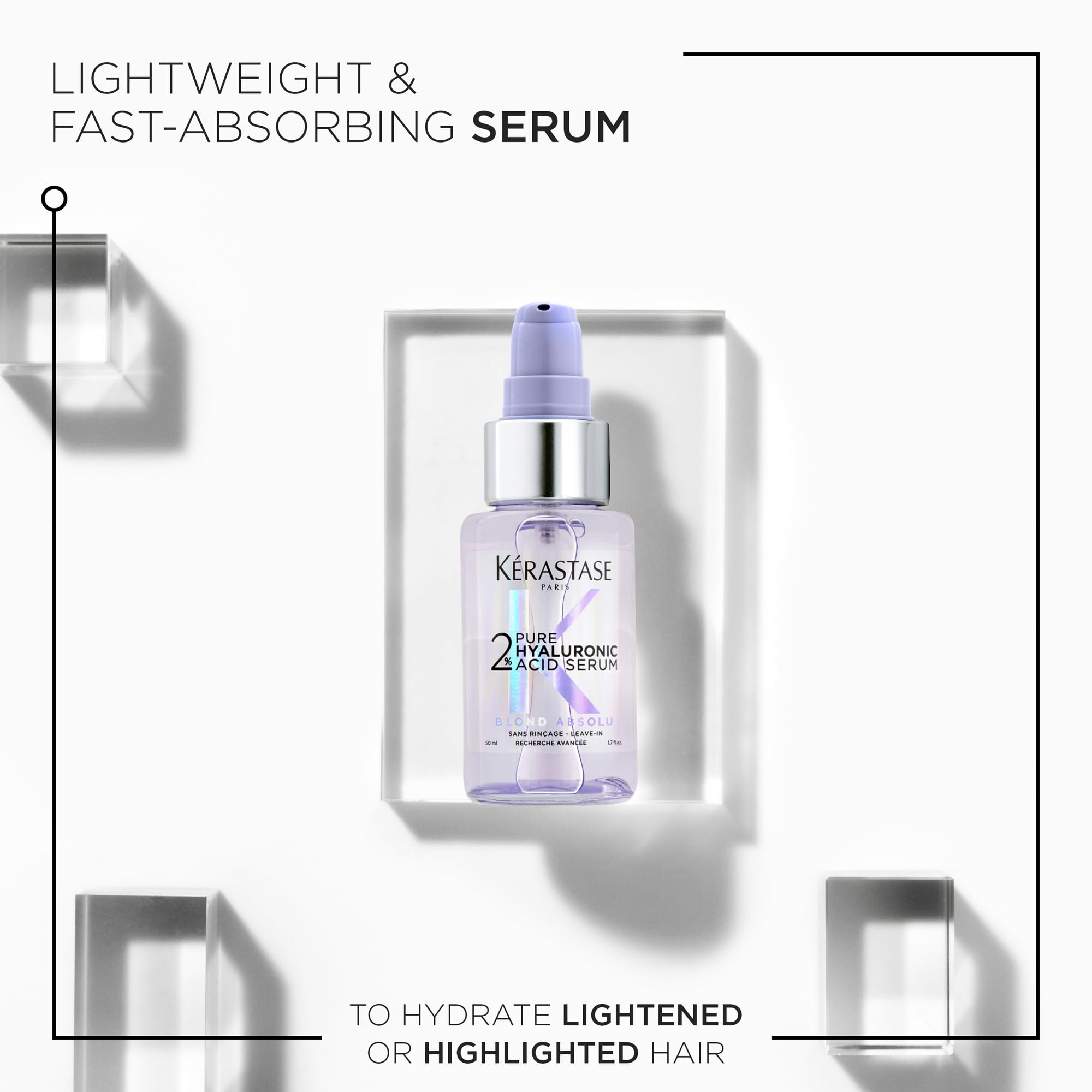 KERASTASE Blond Absolu Hyaluronic Acid Hair Serum  Repairs Damaged Hair & Soothes Scalp  Instantly Hydrates & Adds Shine  2% Hya